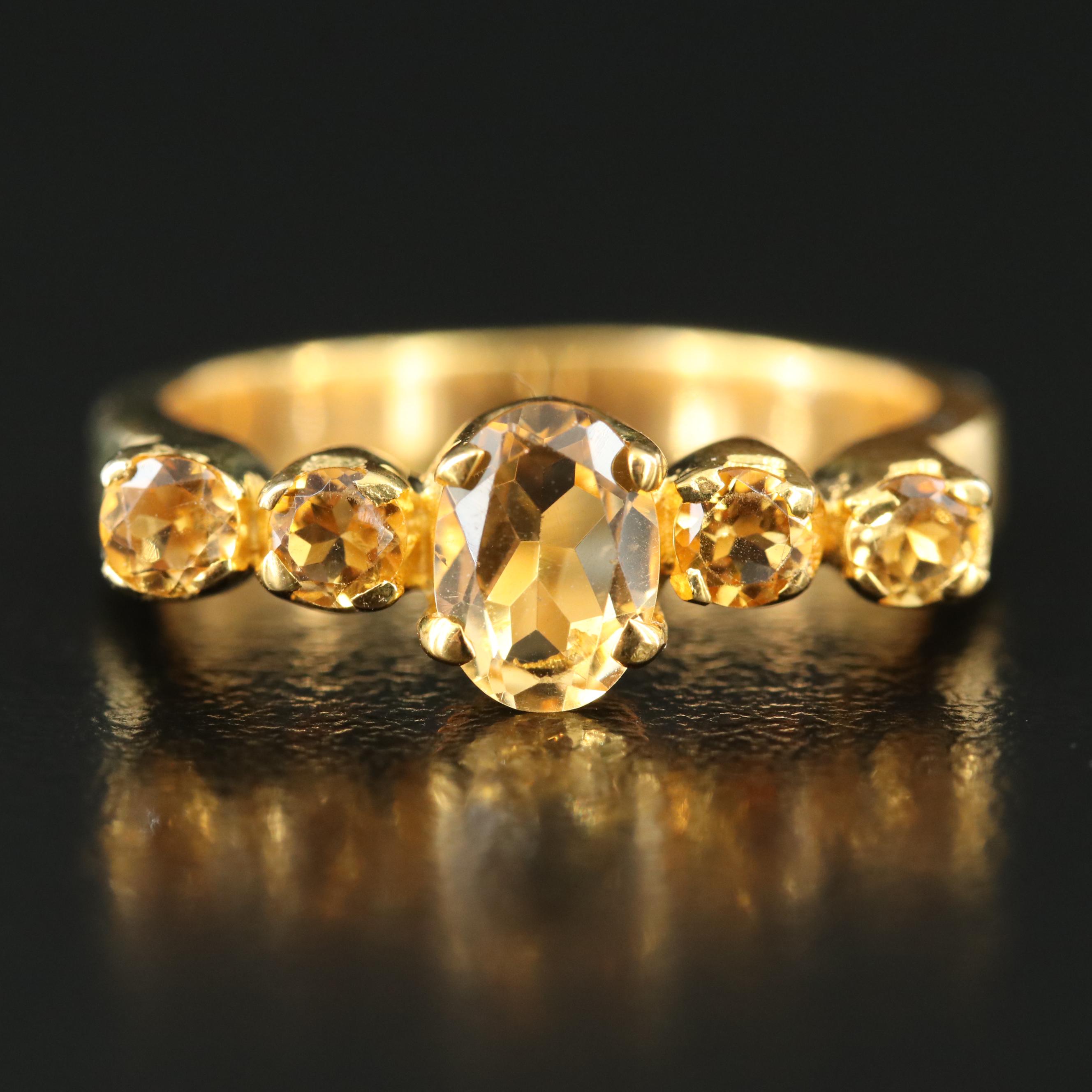 Sterling Citrine Ring