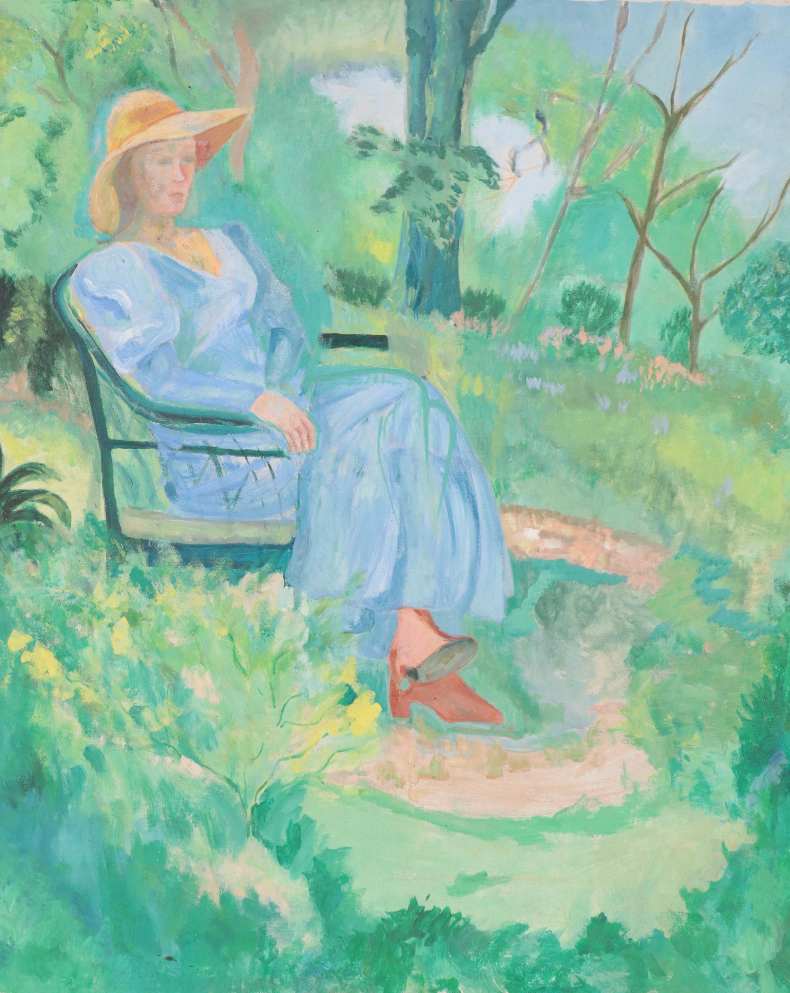 Oil Painting of Sitting Female Portrait