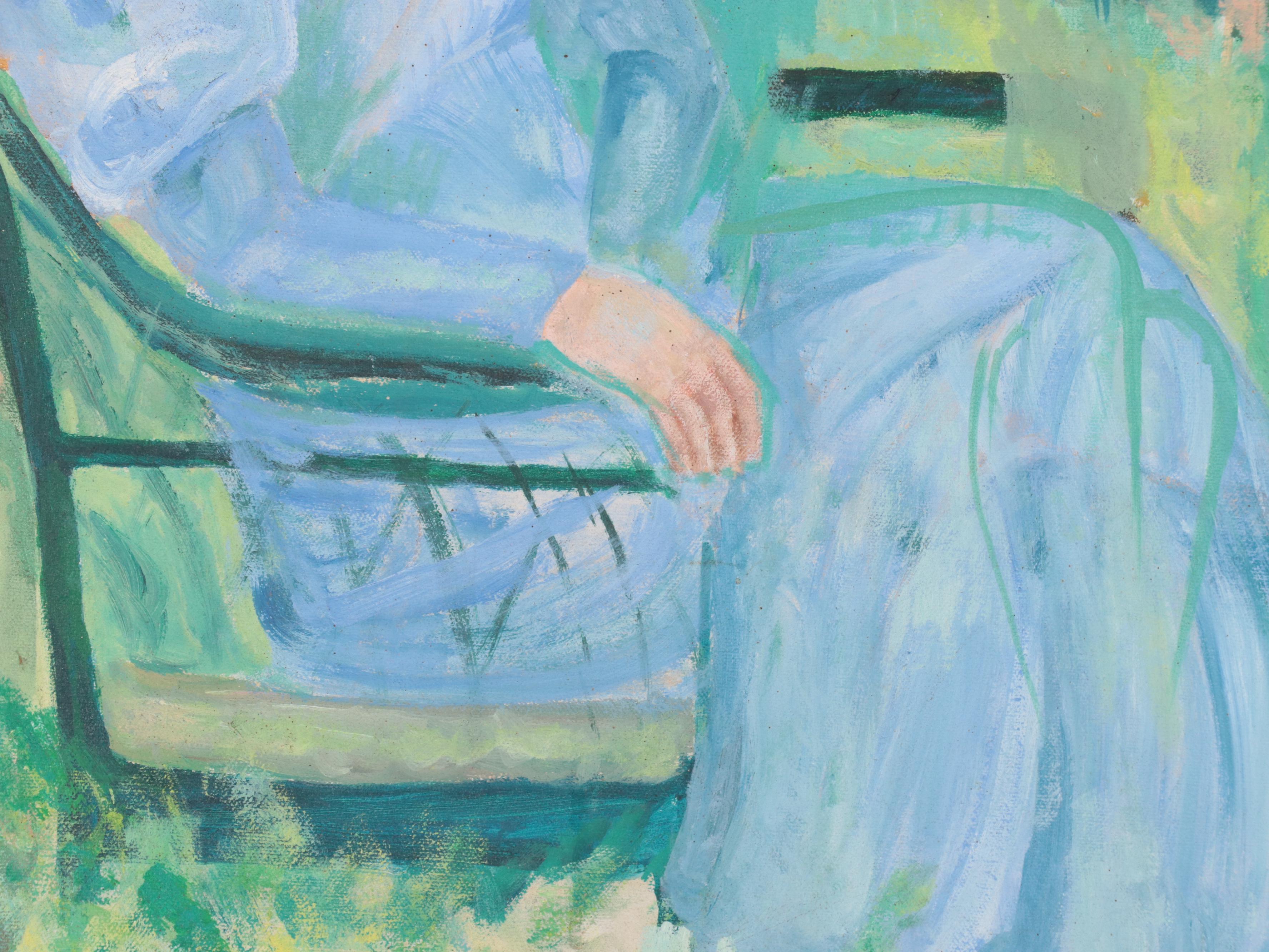 Oil Painting of Sitting Female Portrait