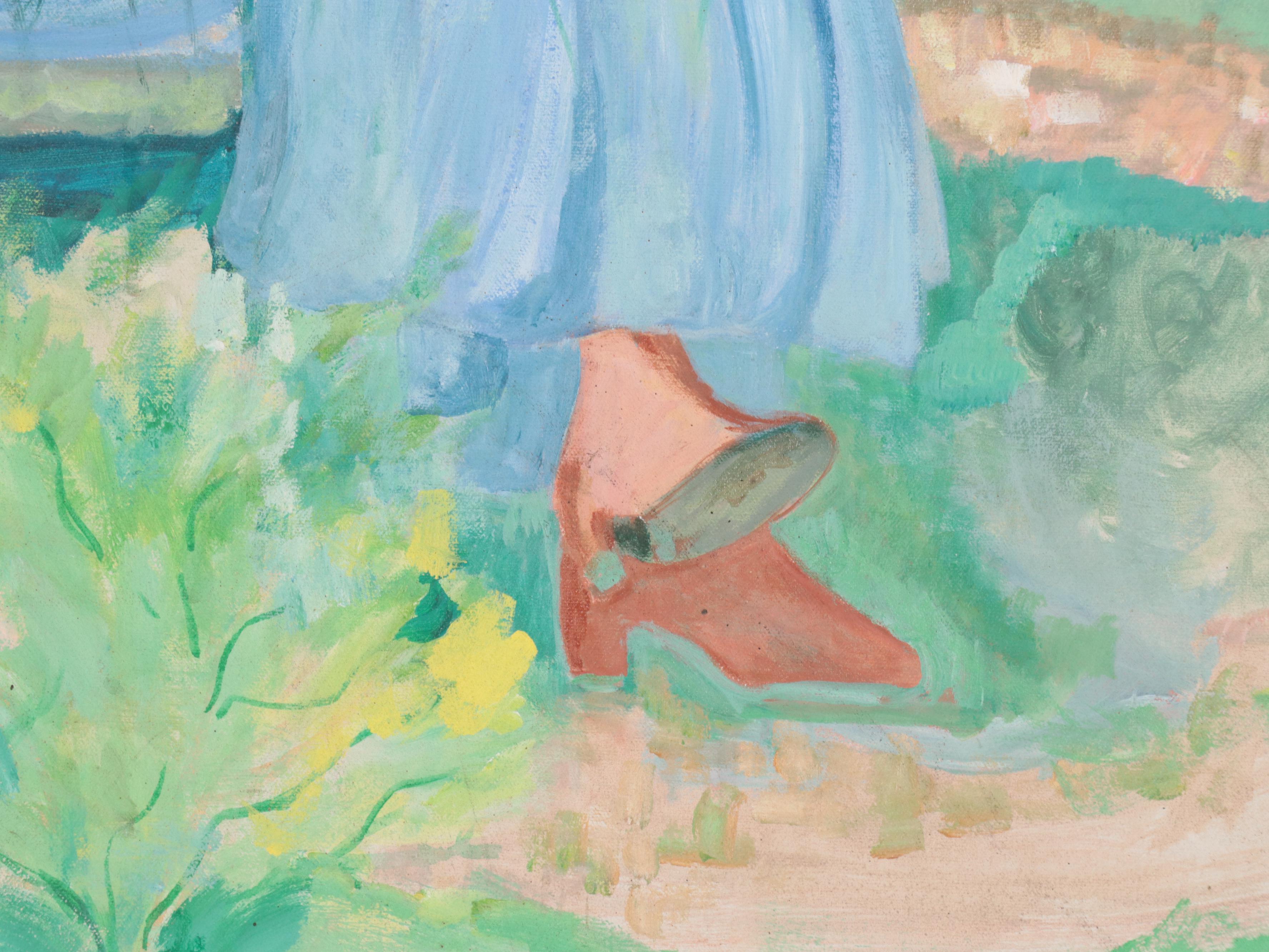 Oil Painting of Sitting Female Portrait