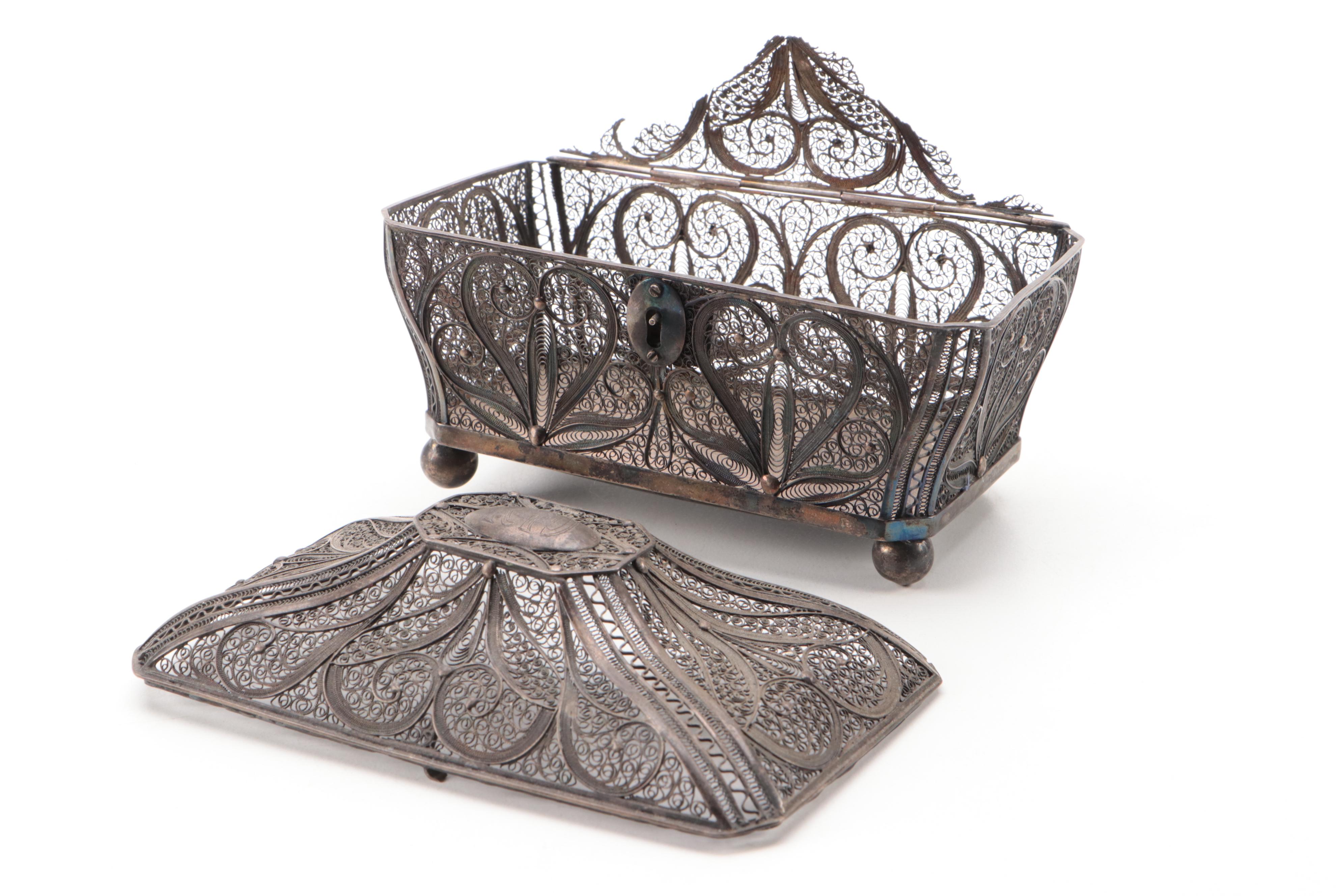 Egyptian 900 Silver Bottle with Silver Filigree Collection