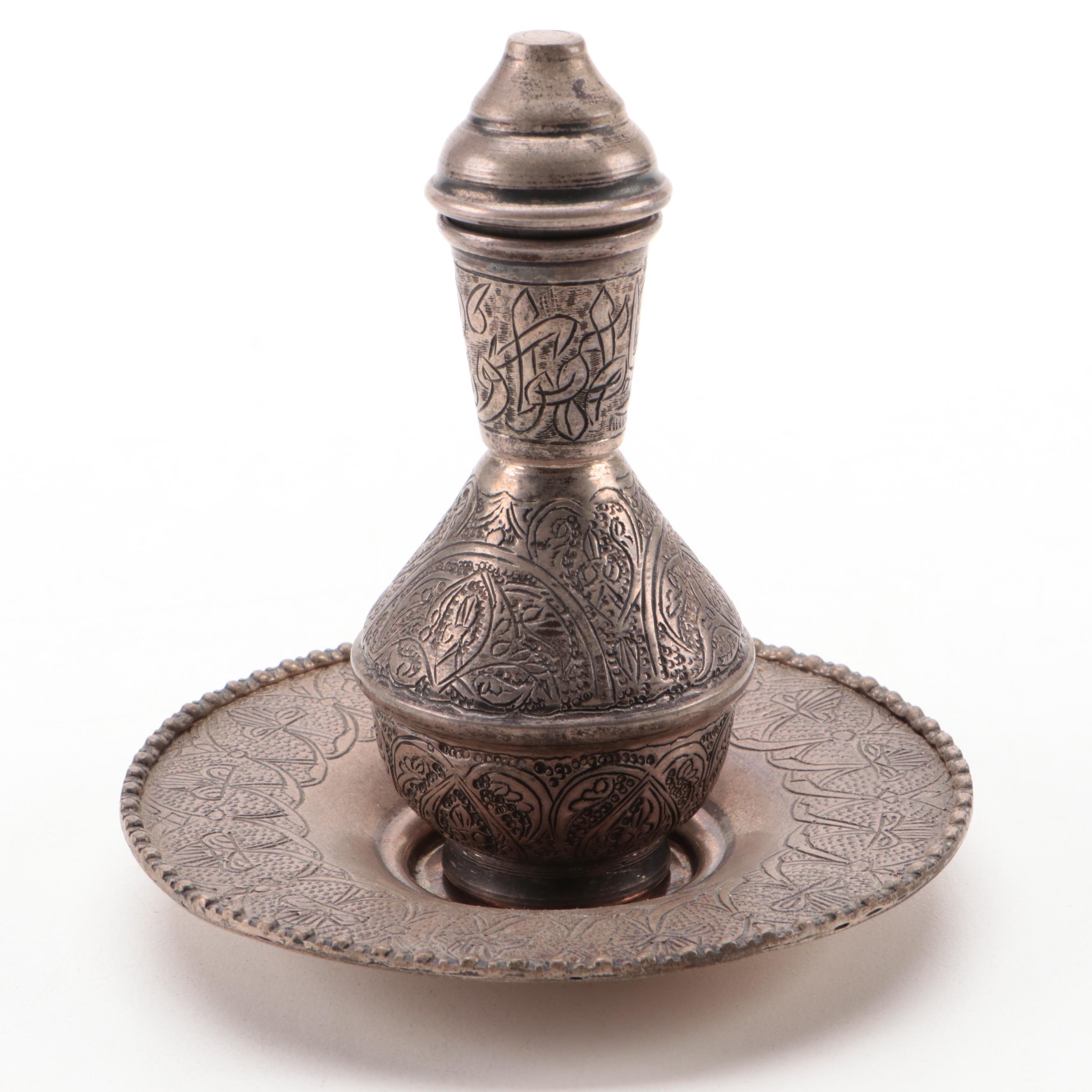 Egyptian 900 Silver Bottle with Silver Filigree Collection