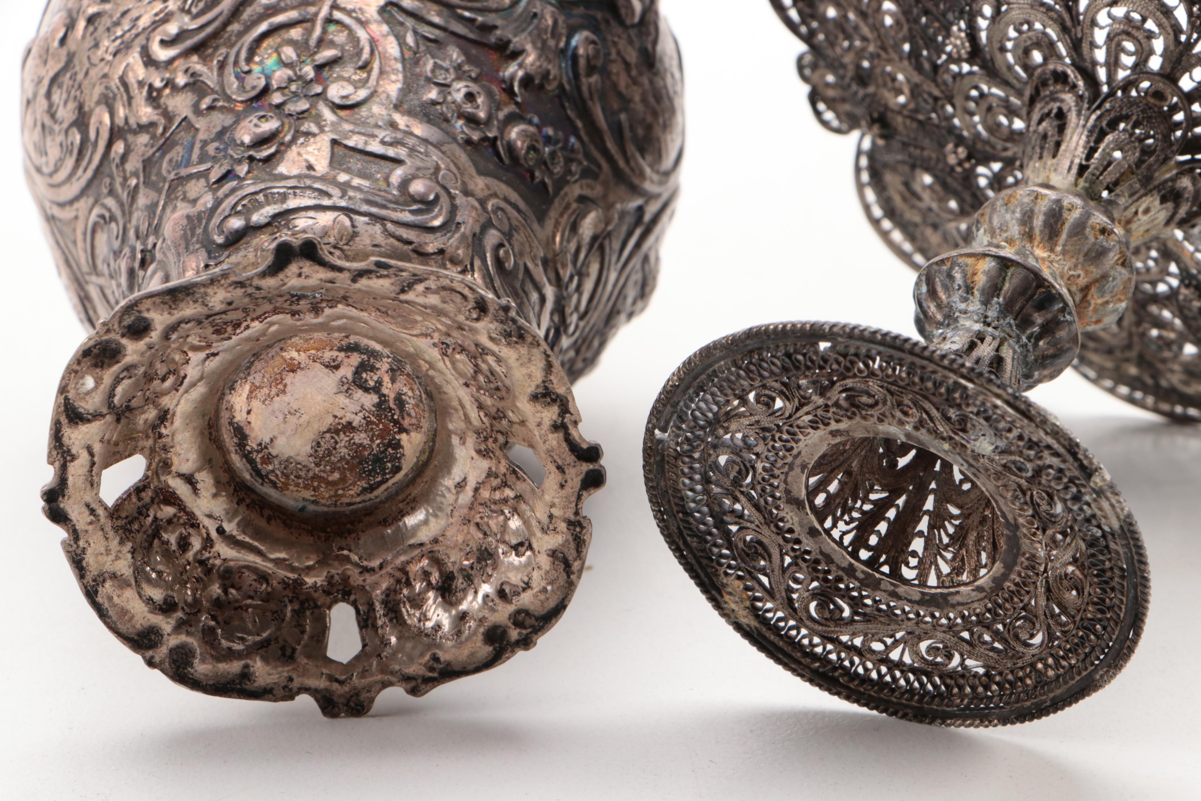 Egyptian 900 Silver Bottle with Silver Filigree Collection