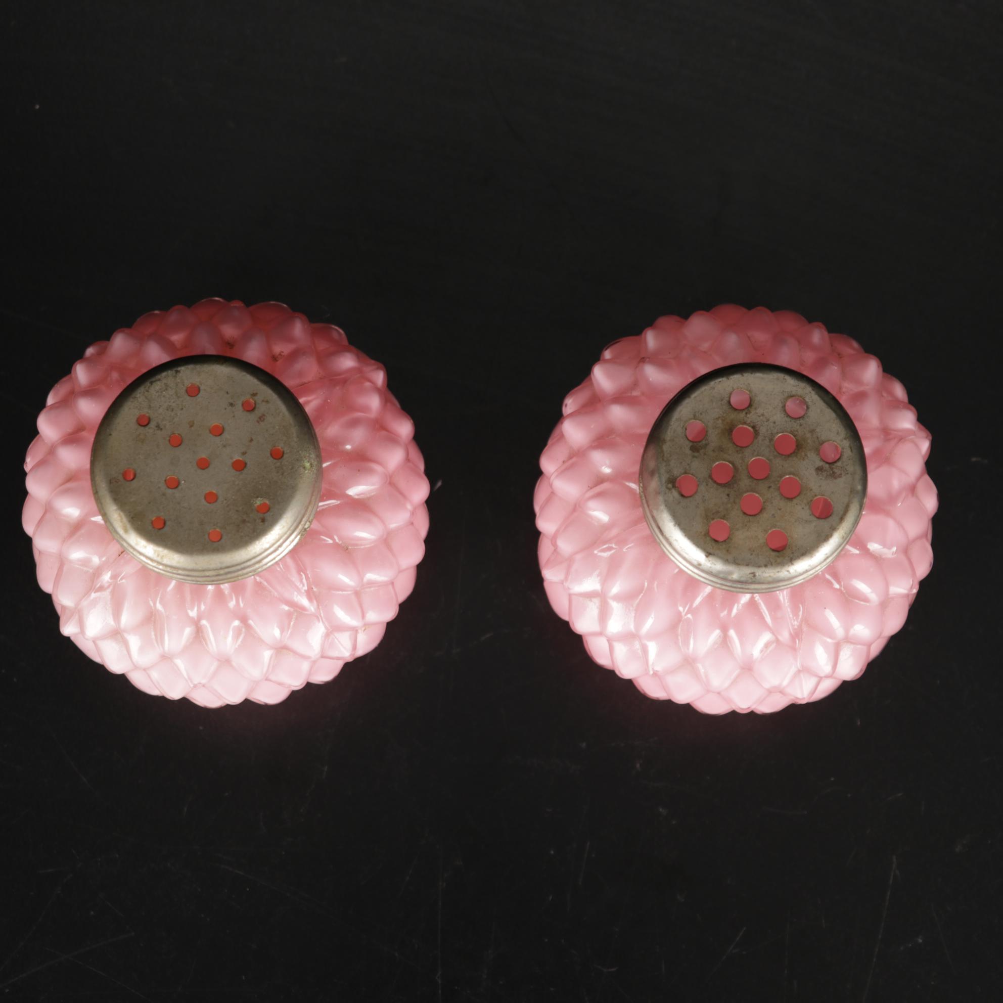Pyrex "Gooseberry" Pink Cinderella Mixing Bowls with Other Tableware