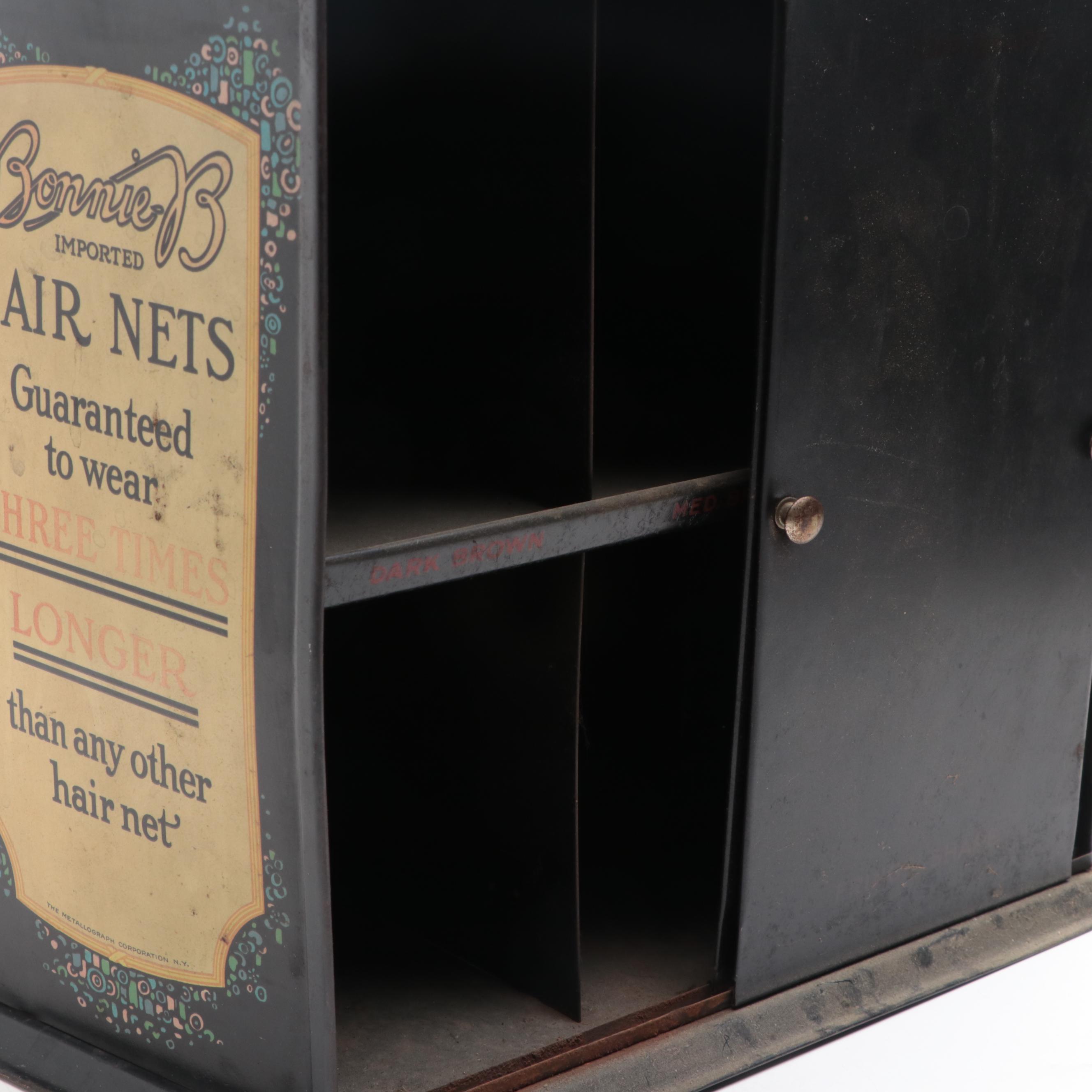 Bonnie-B Hair Net Store Display Advertising Cabinet, Early 20th Century