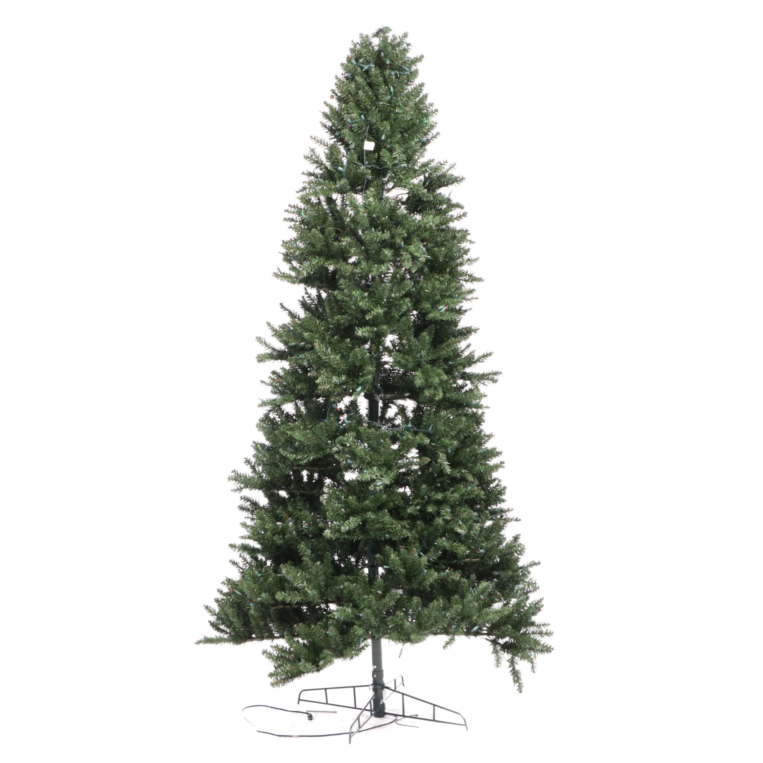 8.5' Pre-Lit Multicolor Conifer Christmas Tree With Stand and Bag