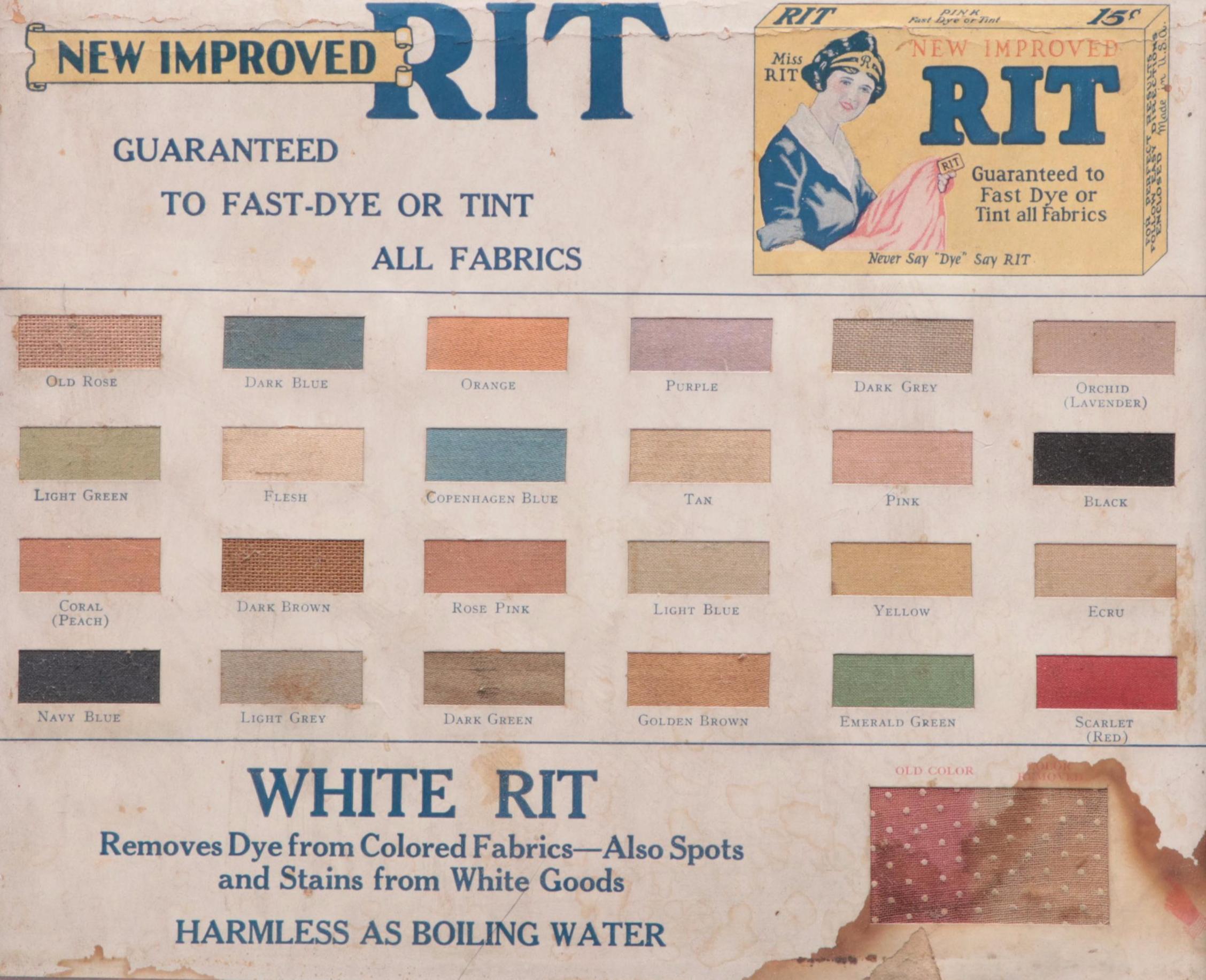 Rit Fabric Dye Advertising Store Display Cabinet, Early 20th Century