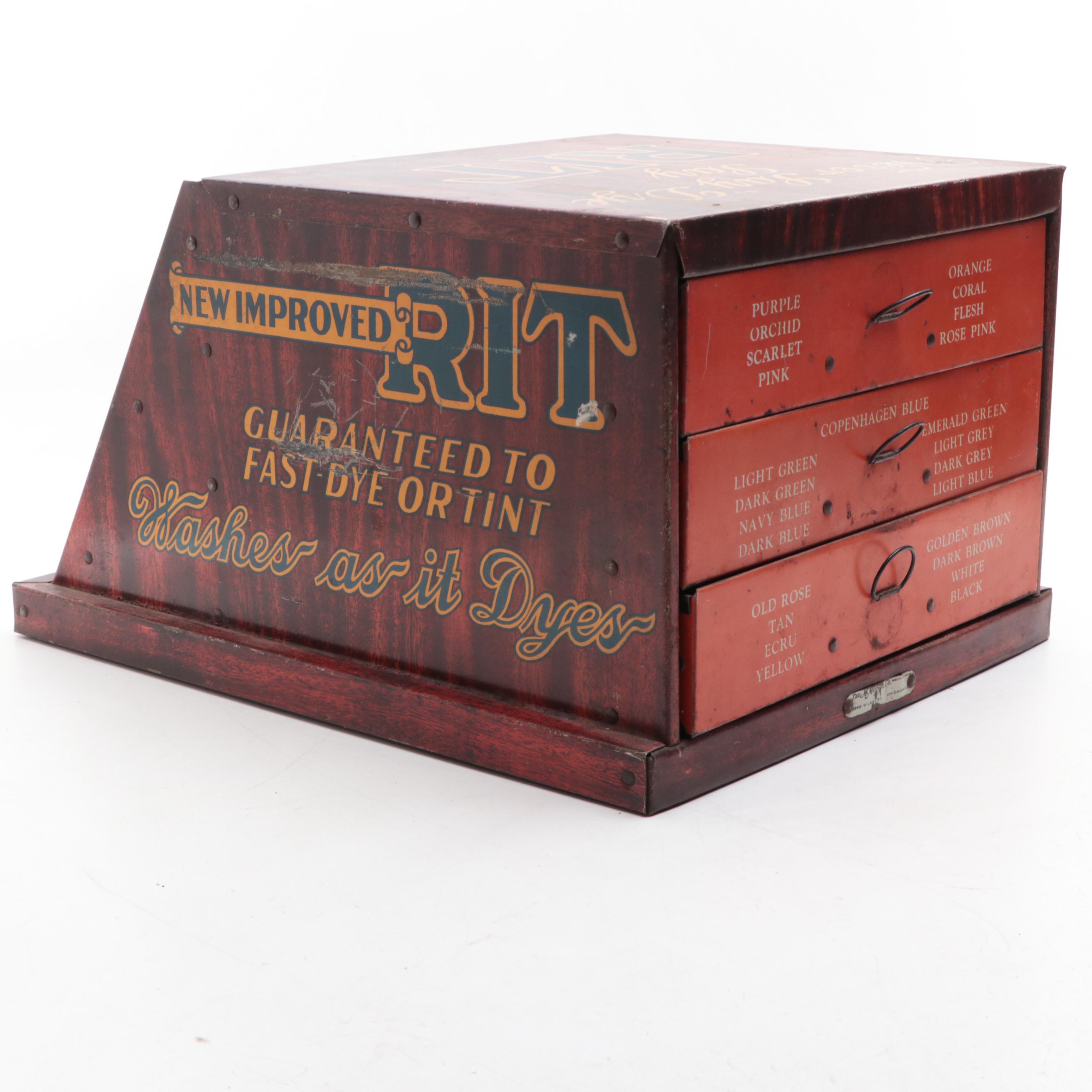 Rit Fabric Dye Advertising Store Display Cabinet, Early 20th Century