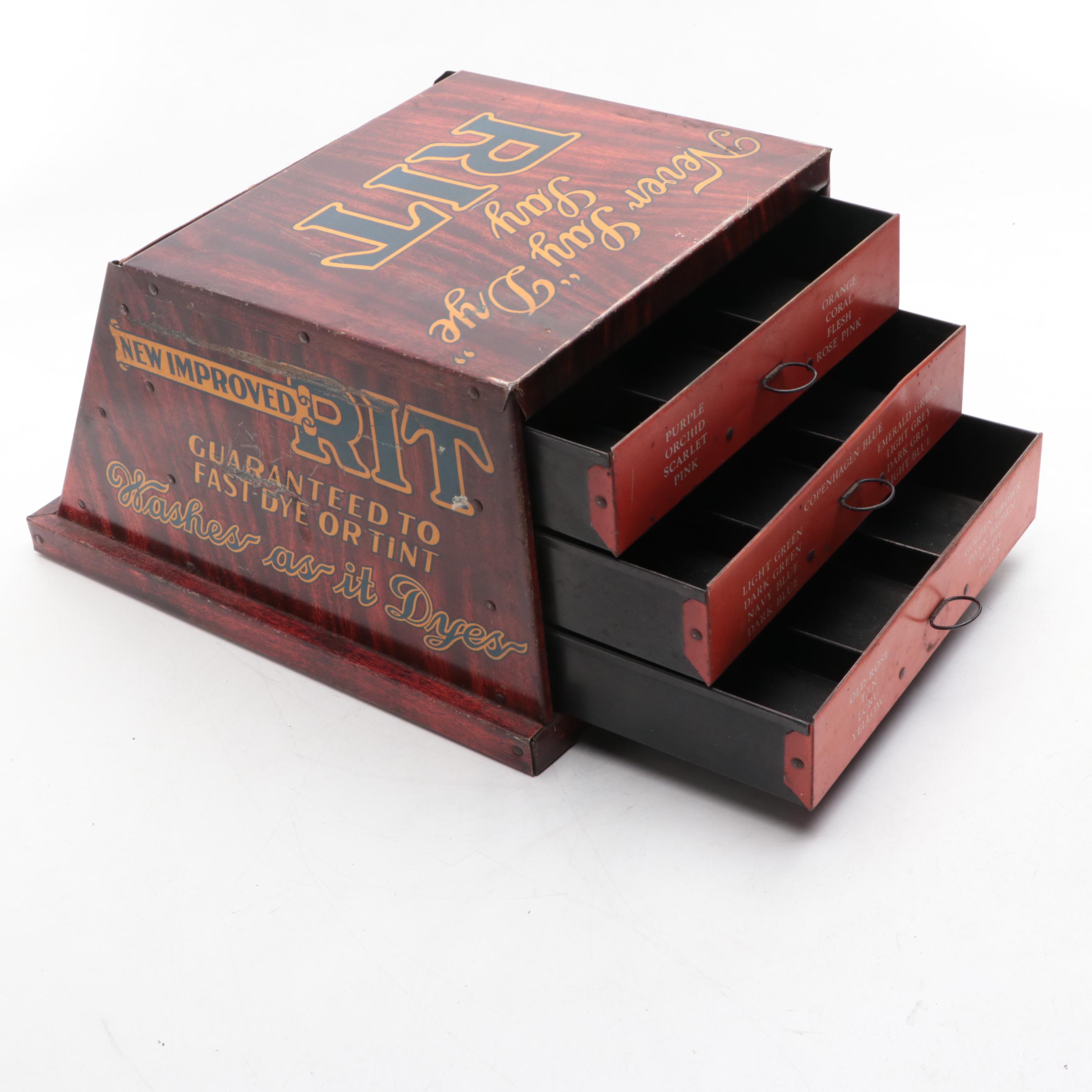 Rit Fabric Dye Advertising Store Display Cabinet, Early 20th Century