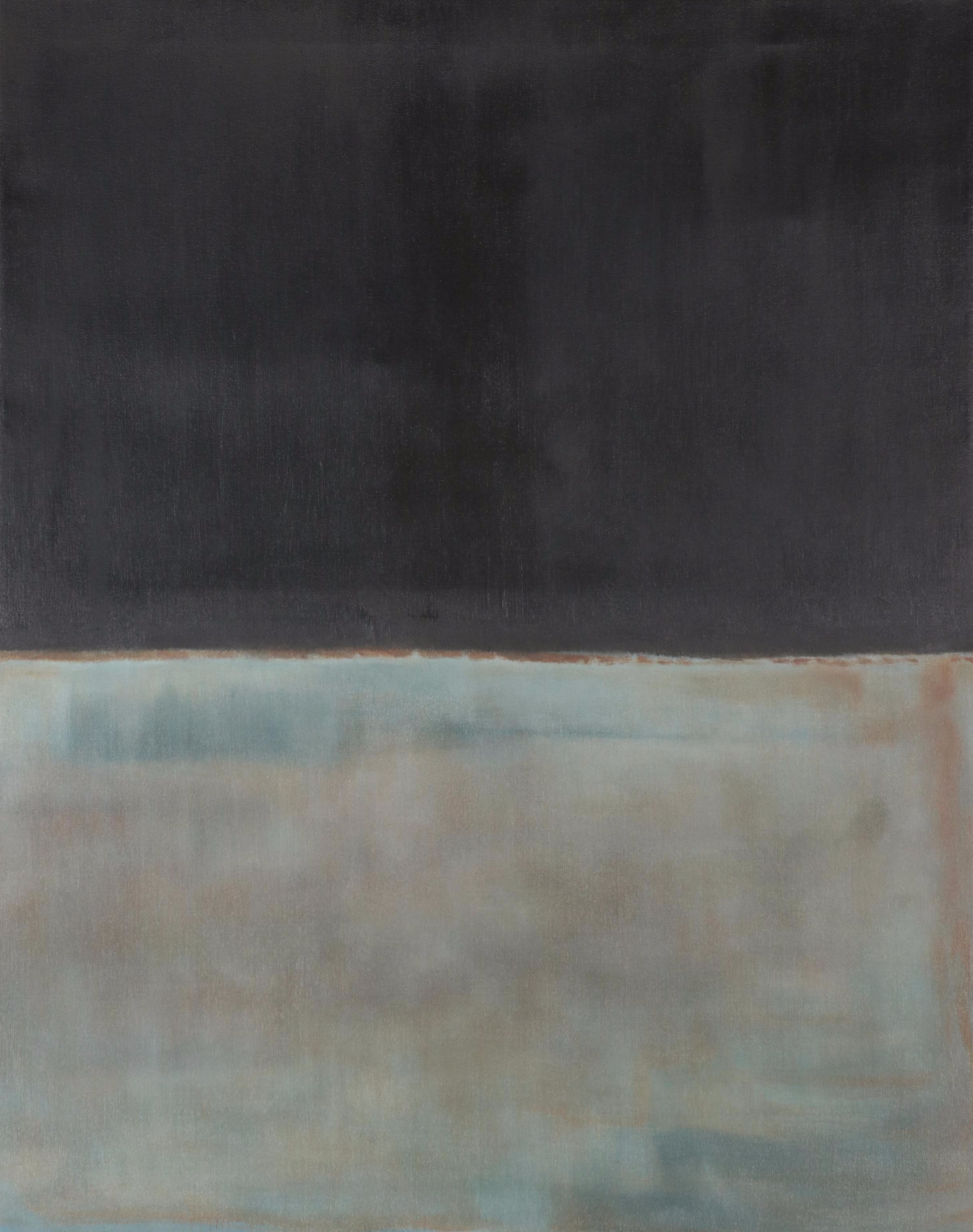 Large-Scale Oil Painting After Mark Rothko "Untitled (Black on Grey)"