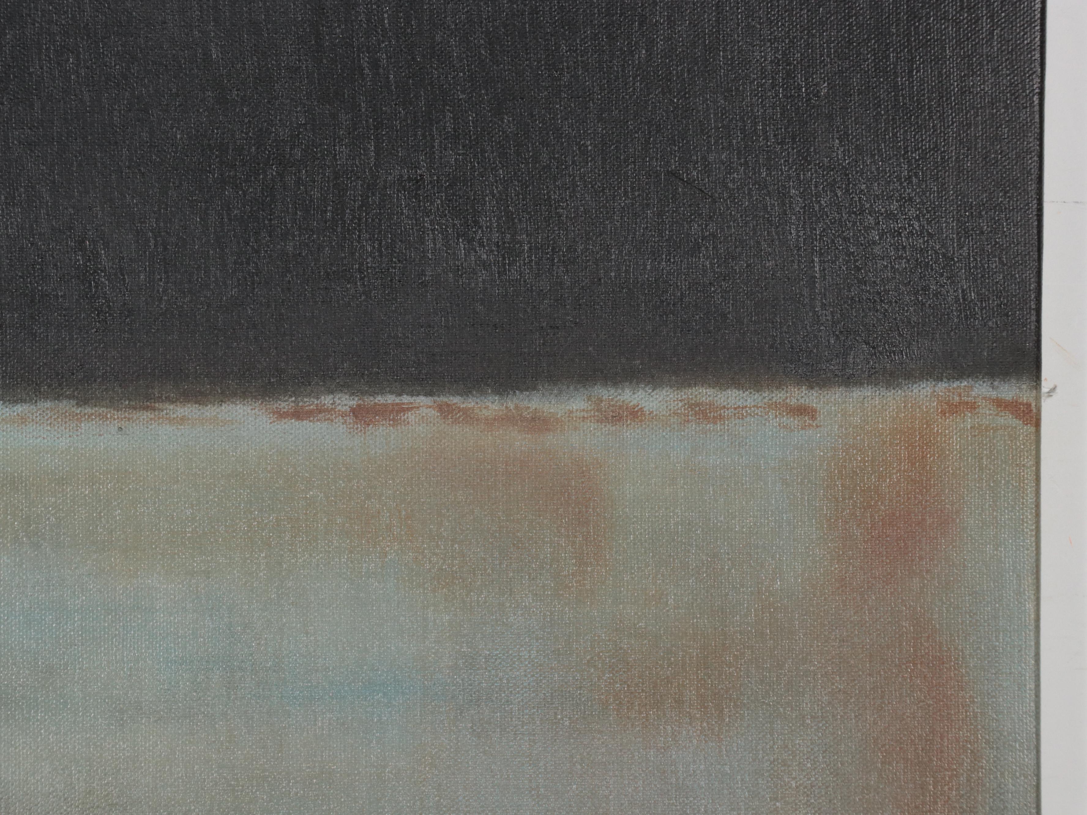Large-Scale Oil Painting After Mark Rothko "Untitled (Black on Grey)"