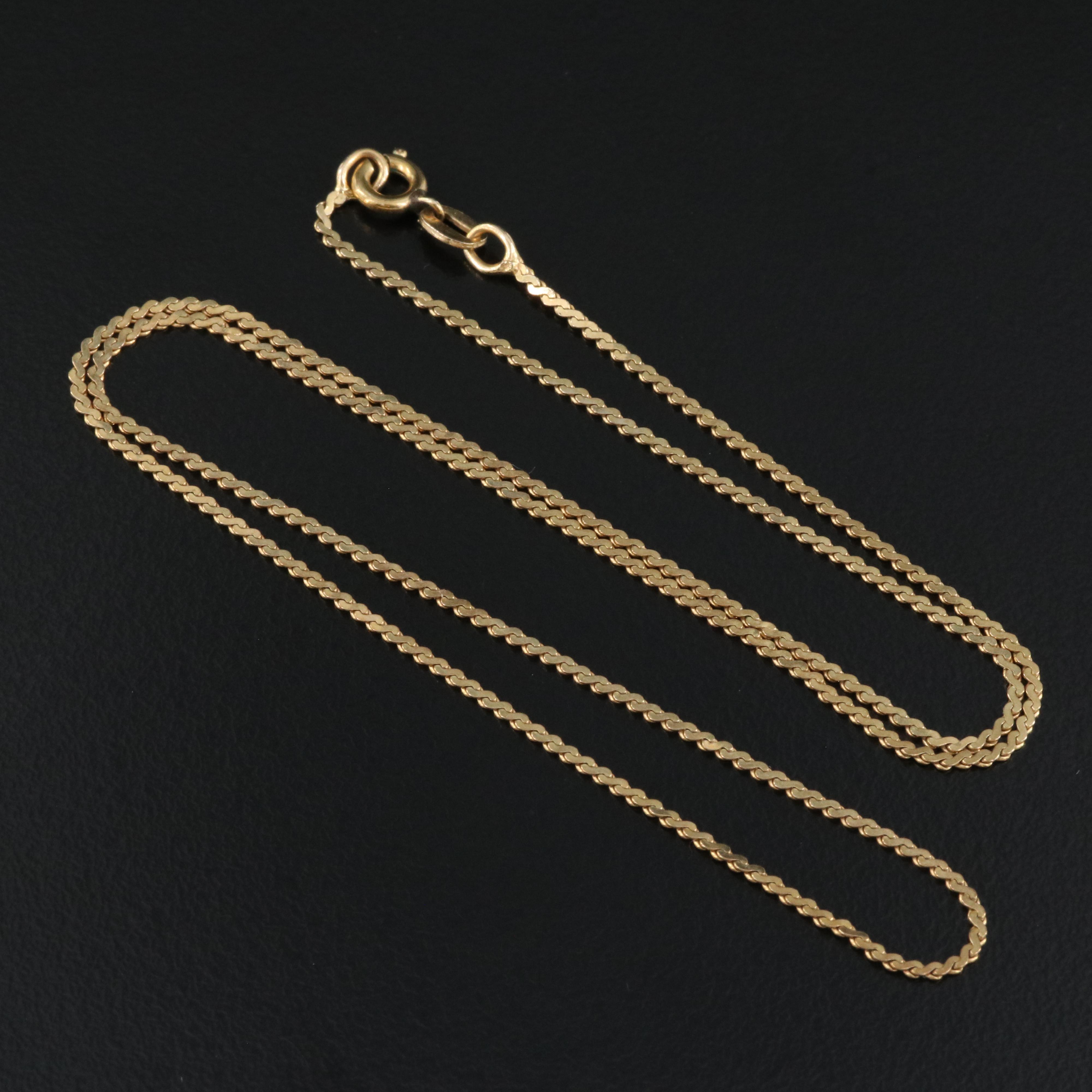 14K Gold S Link Chain Necklace