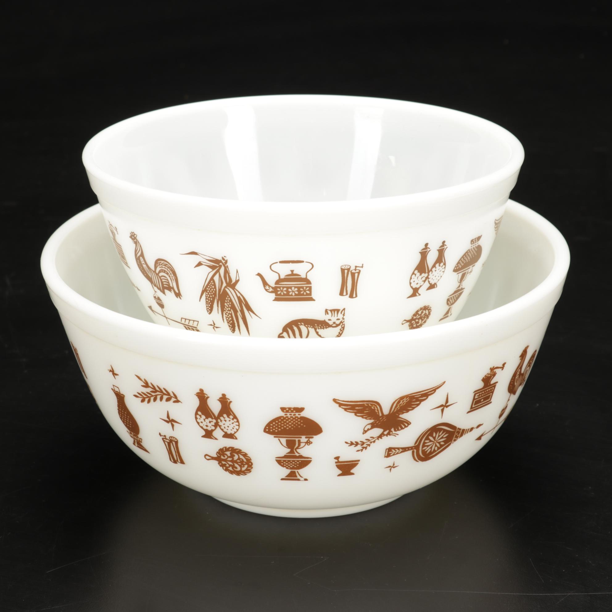 Tiffin Glassware with Pyrex "Golden Hearts" and "Early American" Bakeware