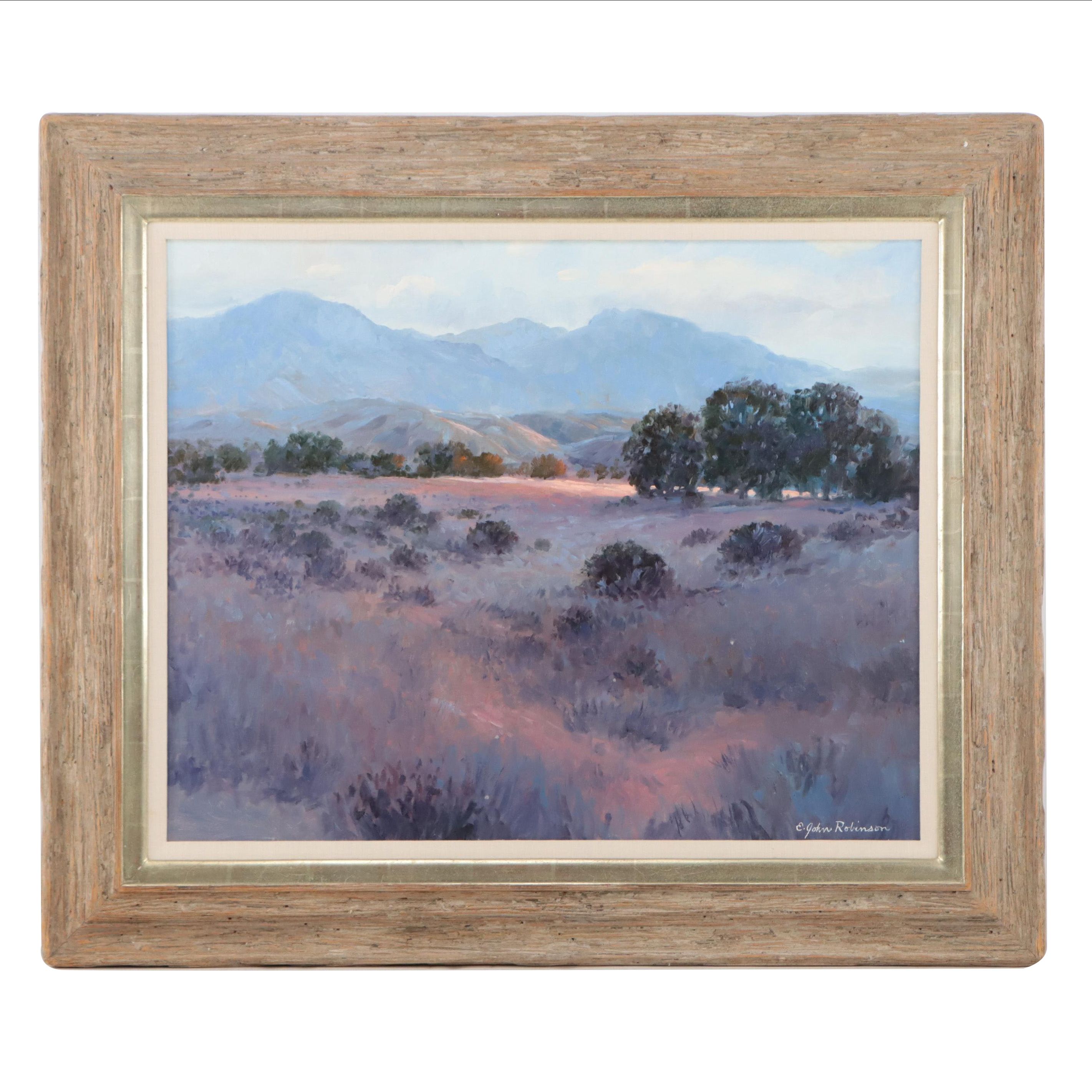 E. John Robinson American Western Landscape Oil Painting