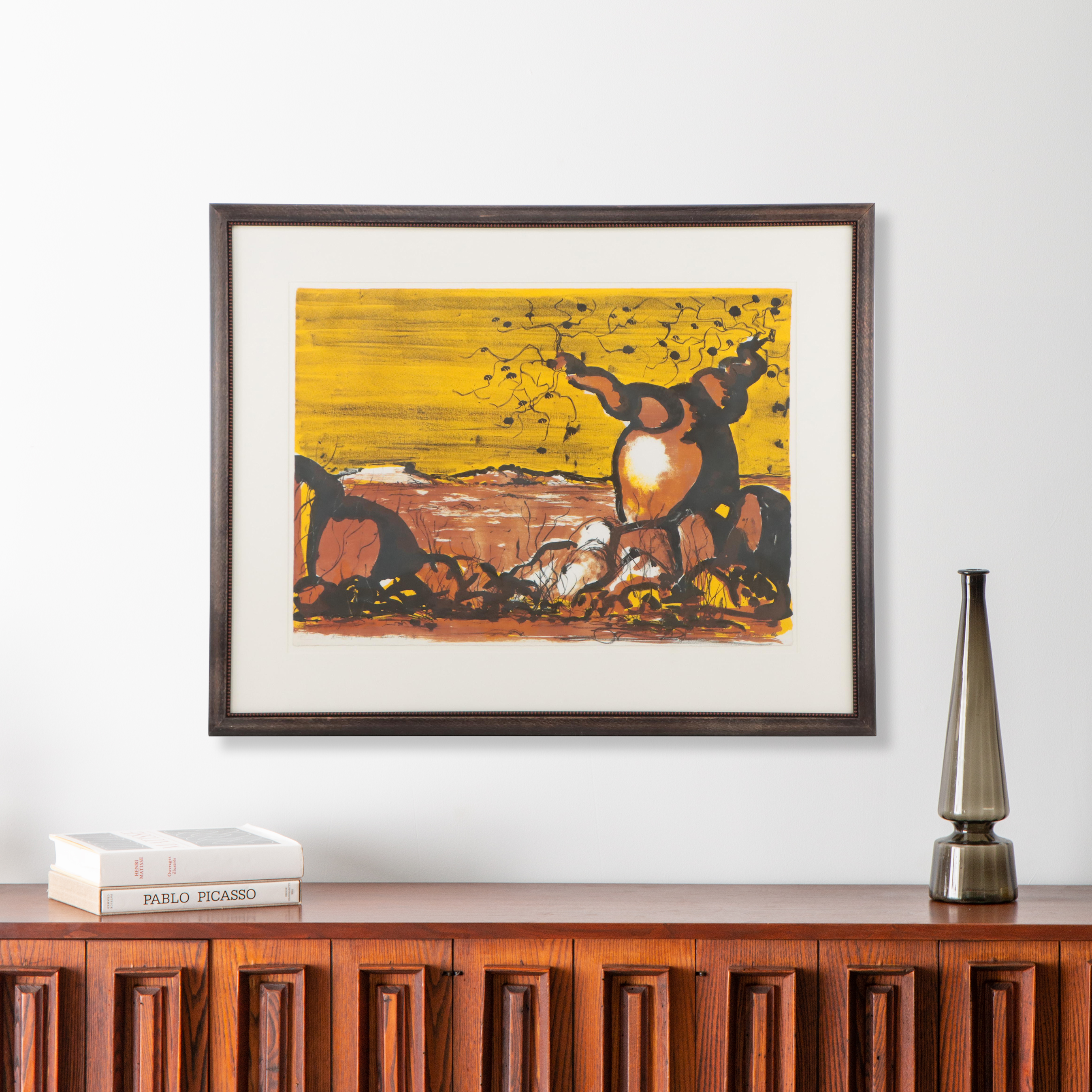 Russell Drysdale Color Lithograph "Kimberley Landscape," 1964