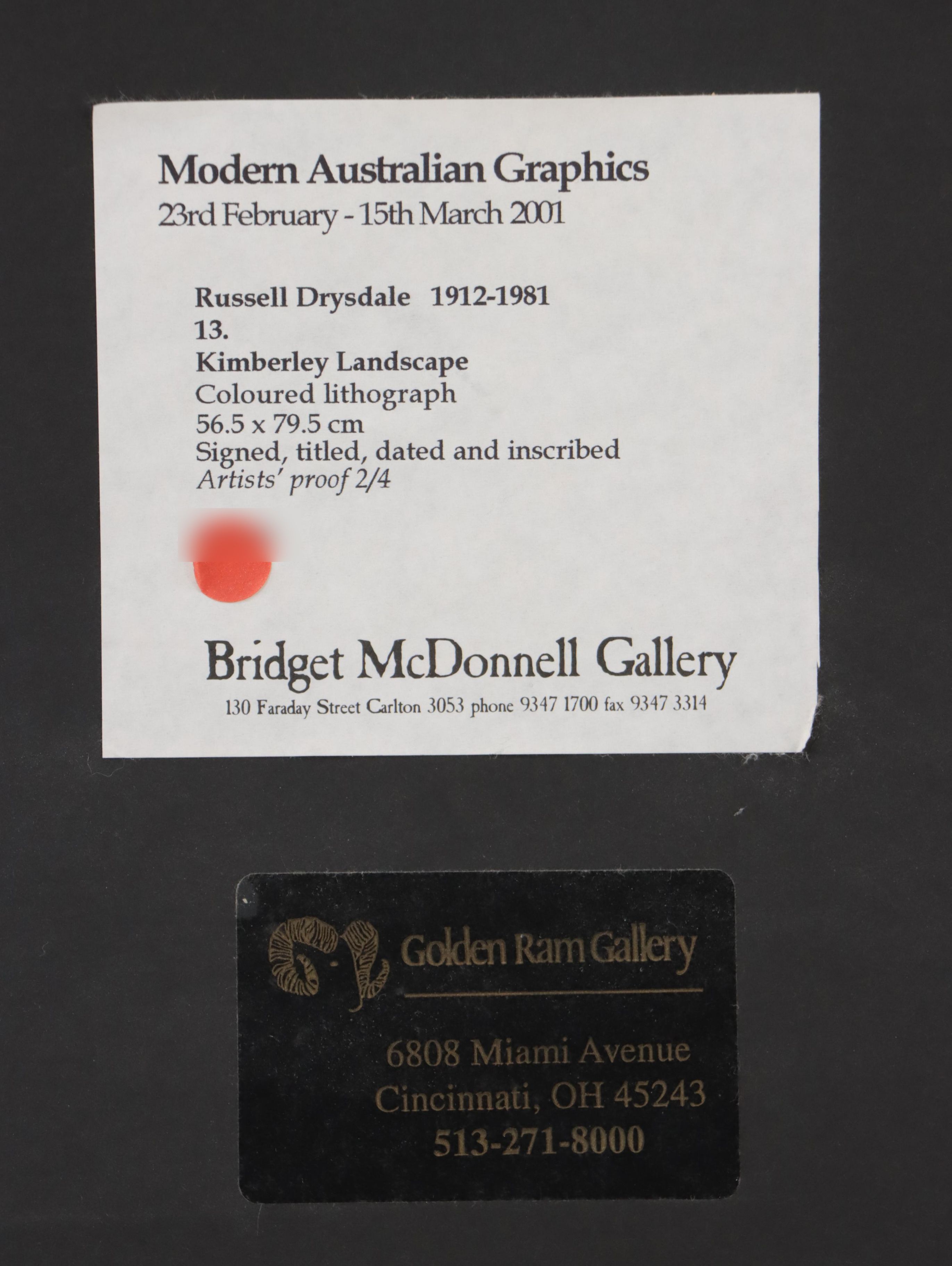 Russell Drysdale Color Lithograph "Kimberley Landscape," 1964