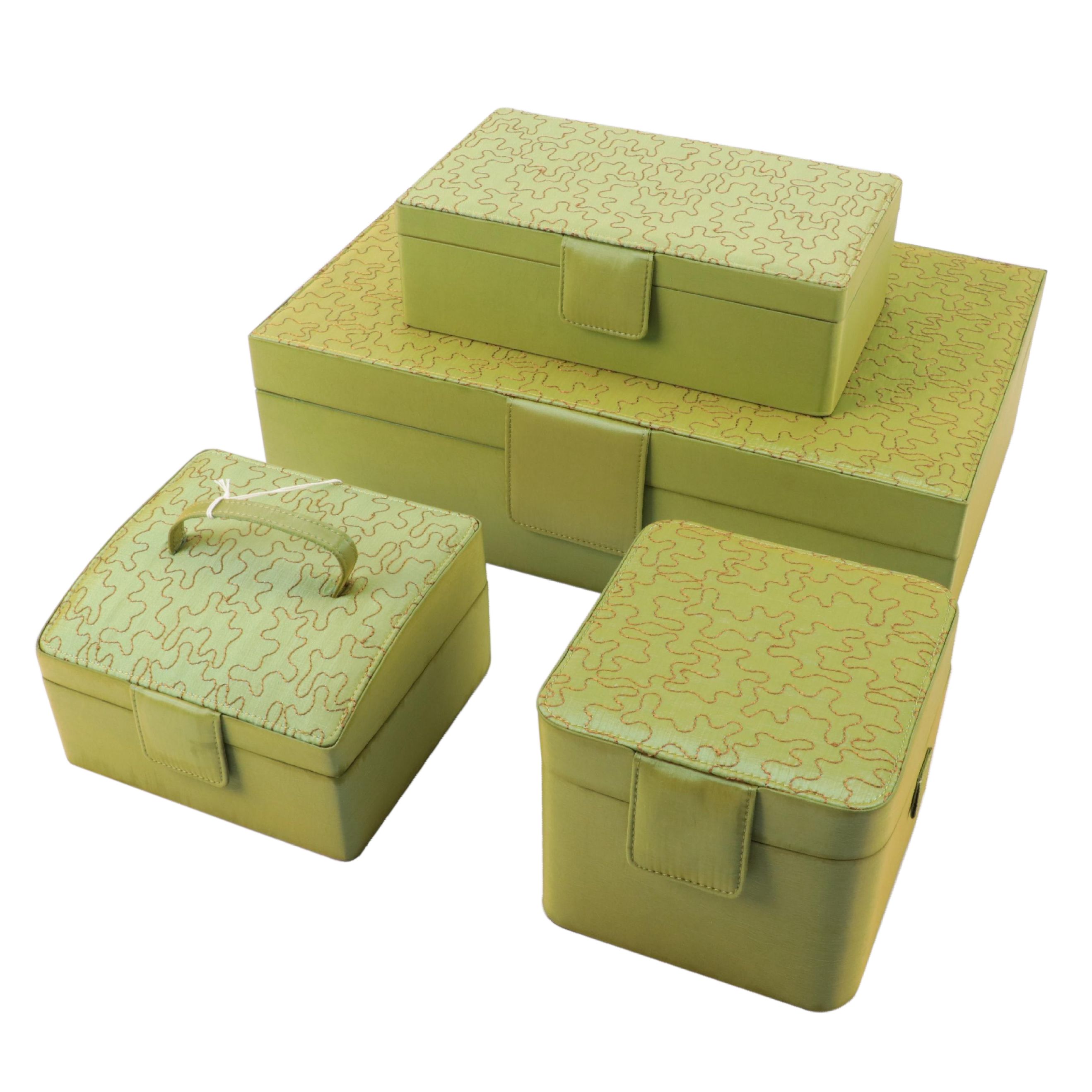 Rowallan Embroidered Fabric Travel Jewelry Boxes