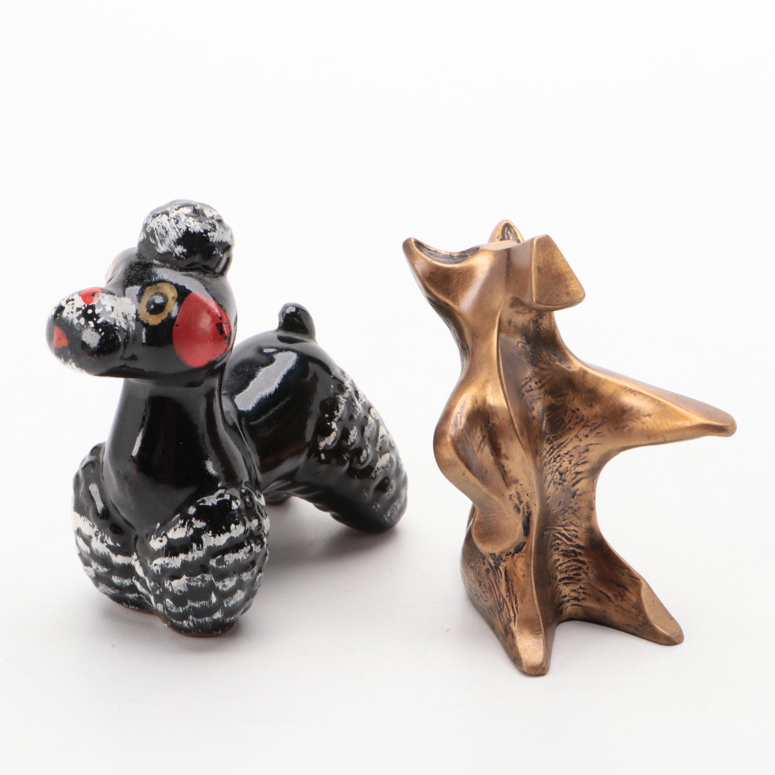 Laurel Peters "Kiss the Paw" Bronze Terrier With Bank and Animal Décor