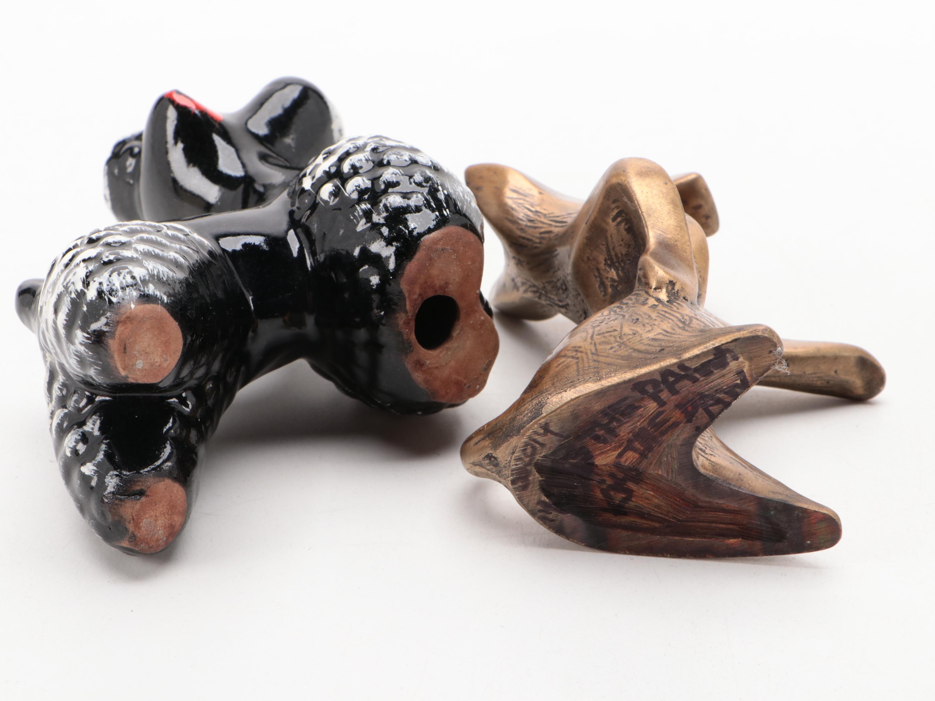 Laurel Peters "Kiss the Paw" Bronze Terrier With Bank and Animal Décor