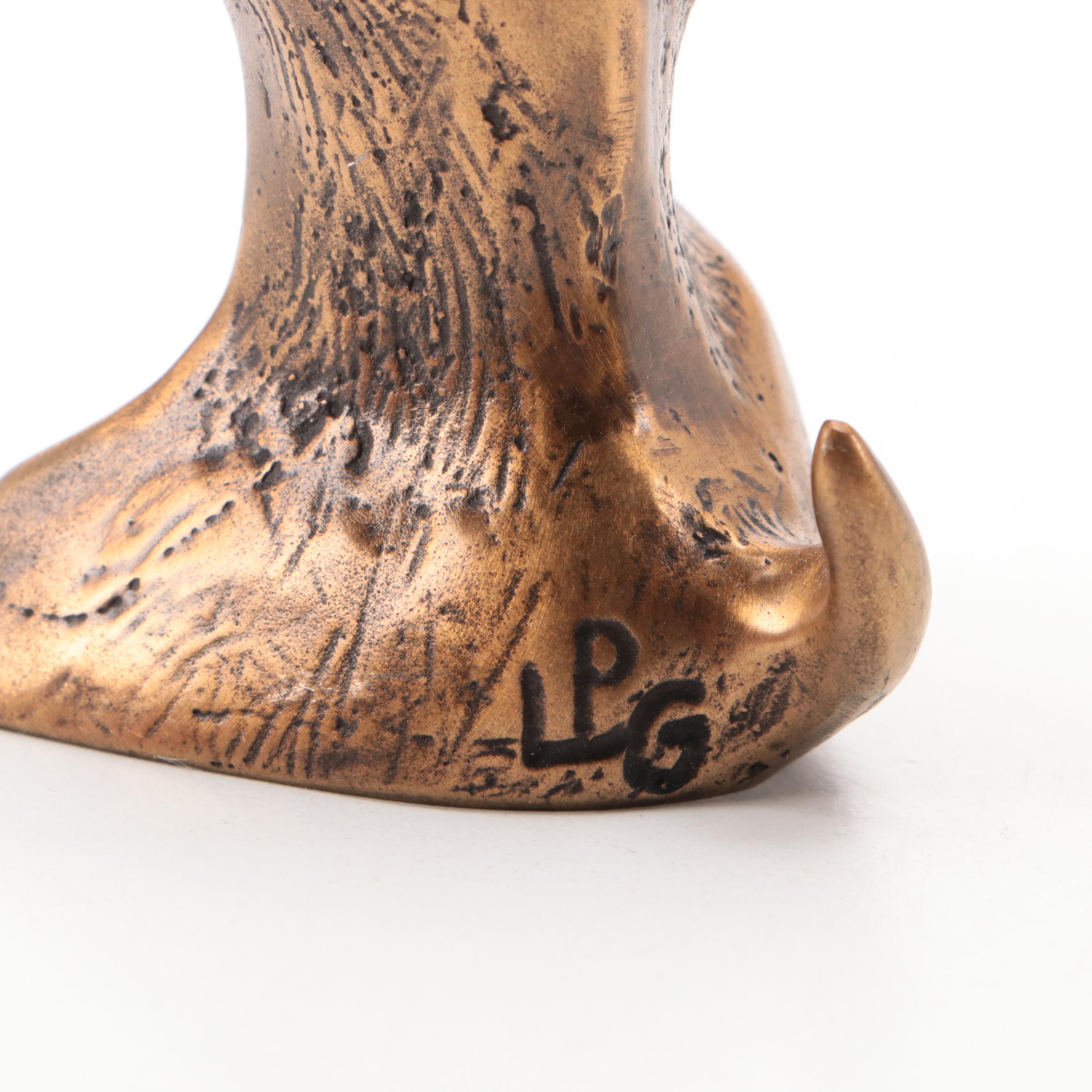 Laurel Peters "Kiss the Paw" Bronze Terrier With Bank and Animal Décor