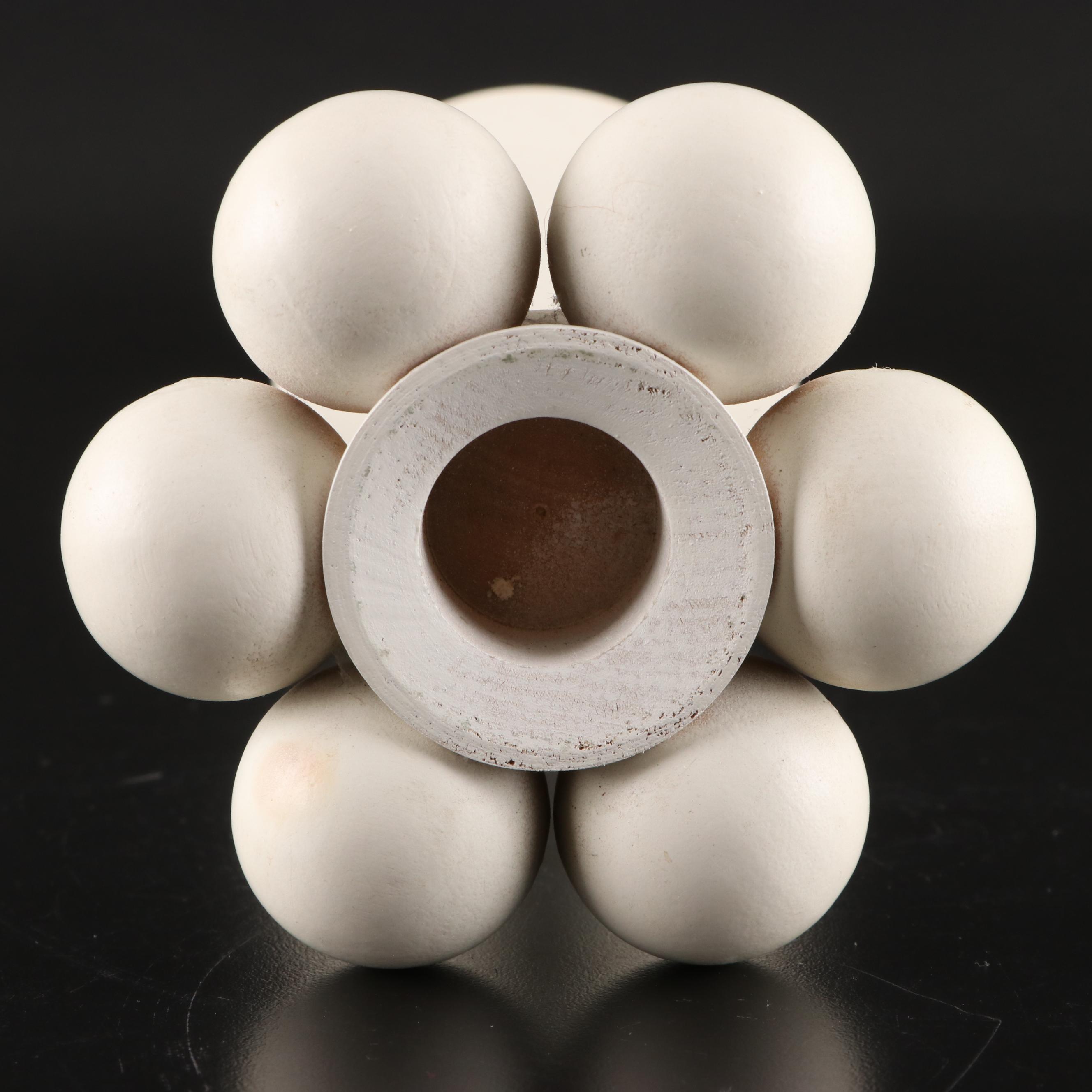 Aarikka Nordic Modern White Painted Wood Candlesticks