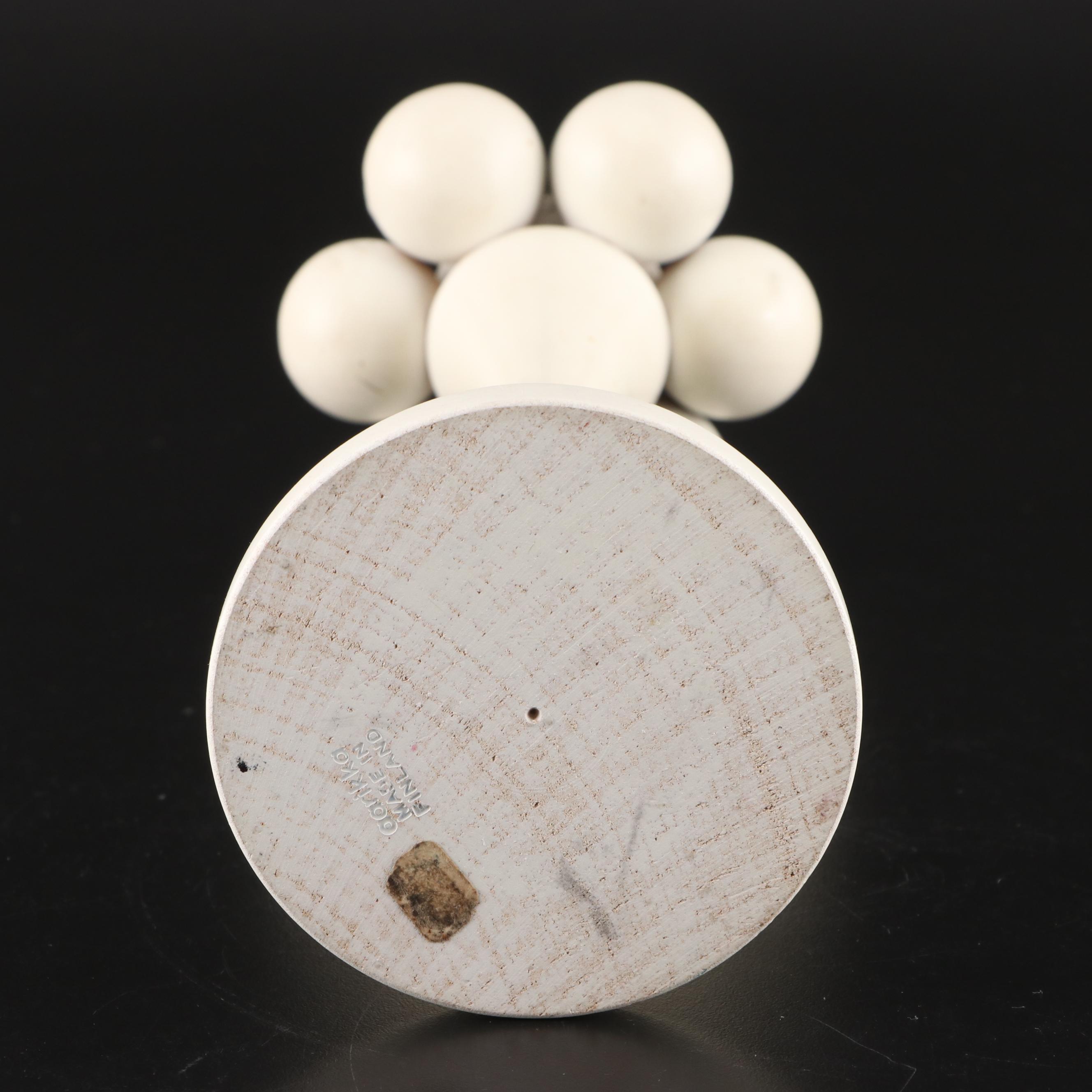 Aarikka Nordic Modern White Painted Wood Candlesticks