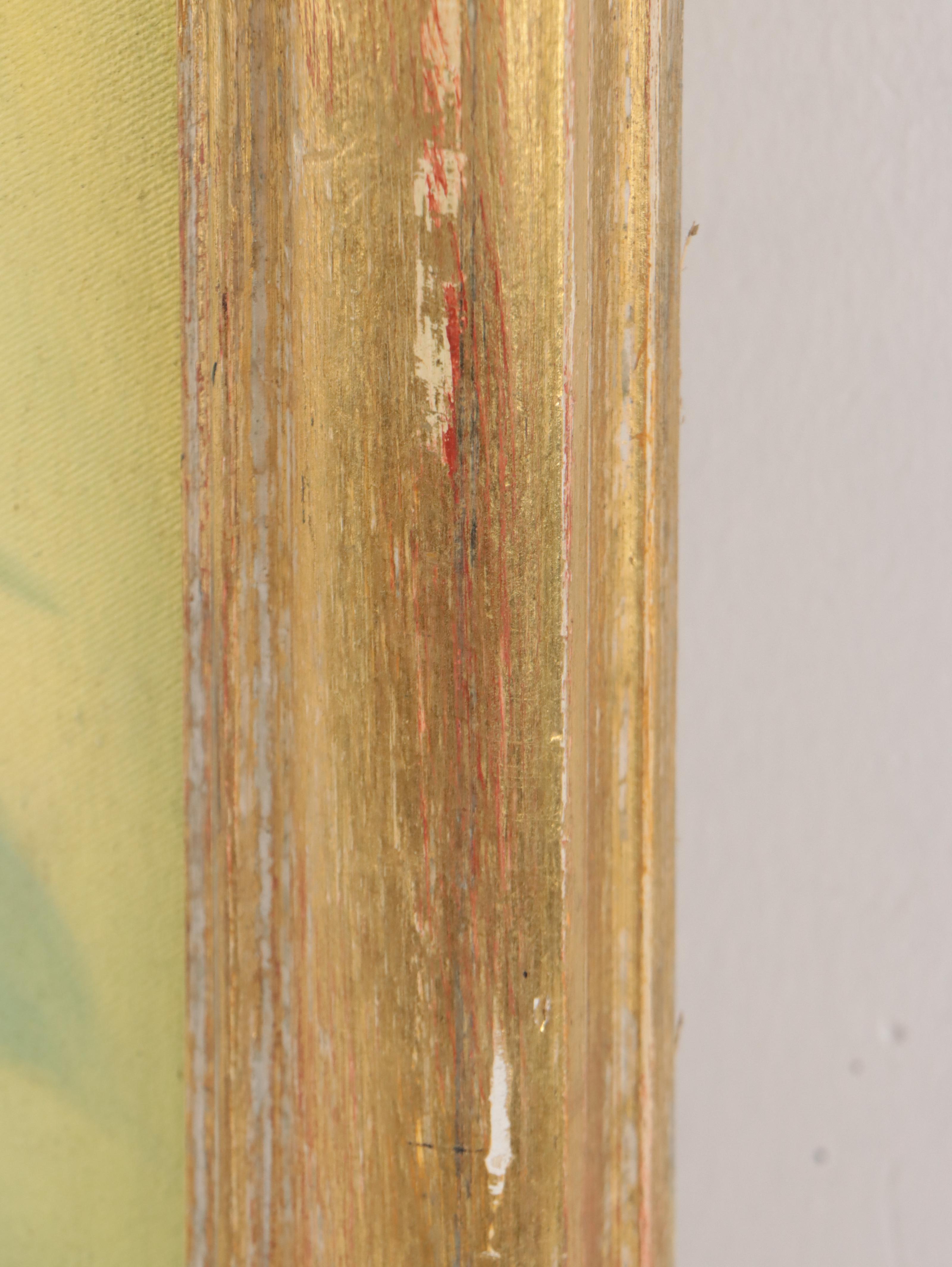 Yellow Flower Oil Painting, Late 20th Century