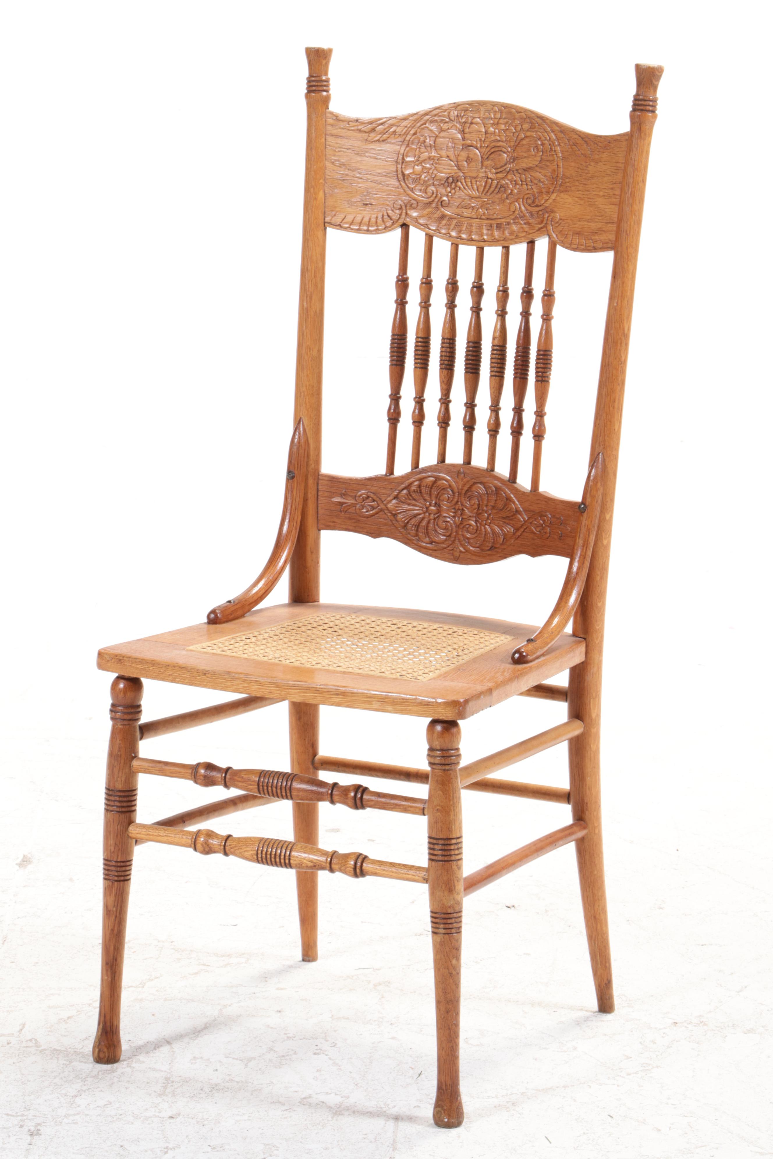 Wooden Spinet Desk with Late Victorian Side Chair