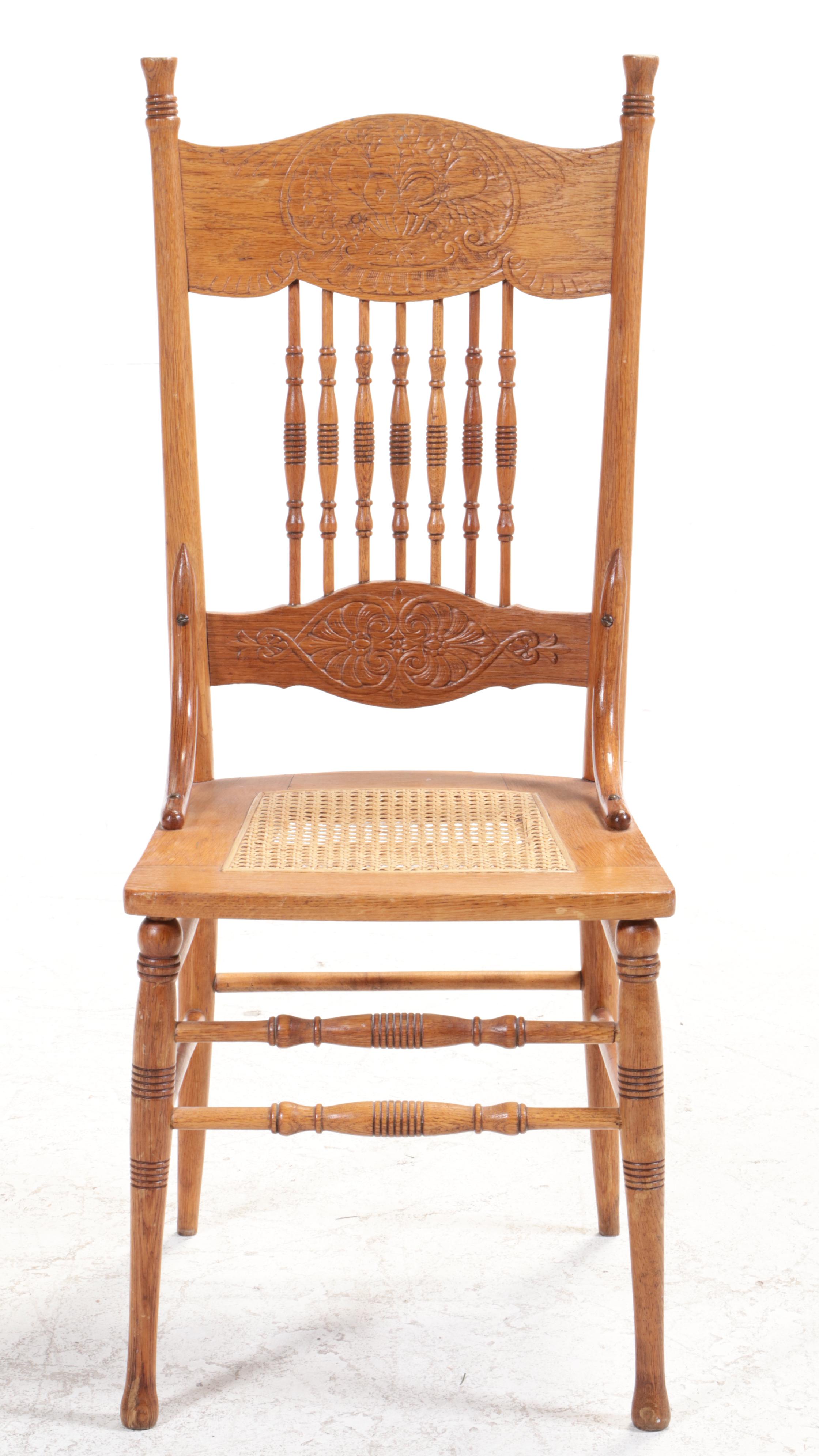 Wooden Spinet Desk with Late Victorian Side Chair