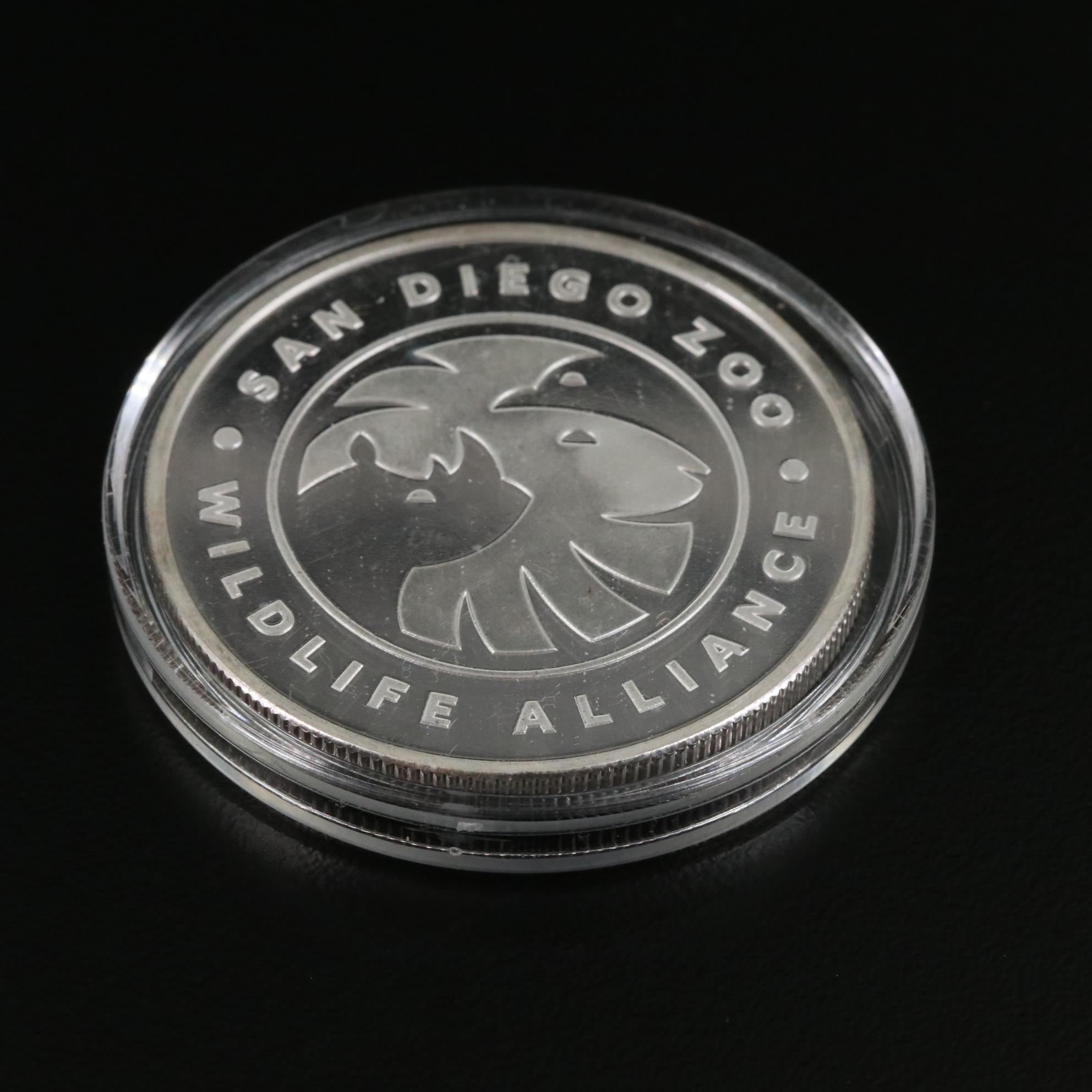 San Diego Zoo Rhinoceros 1-Oz. Fine Silver Round