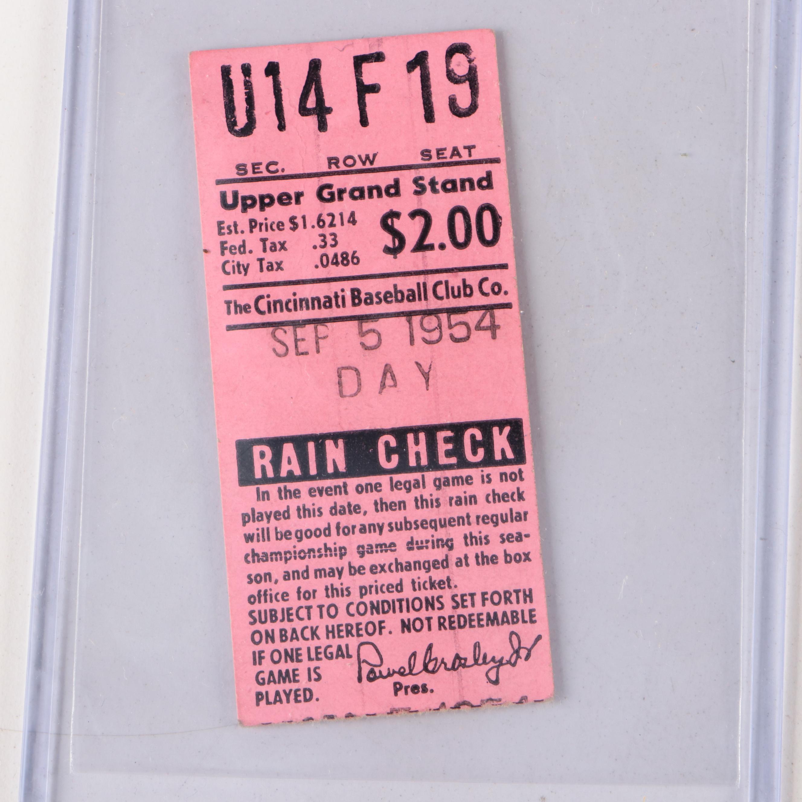 Cincinnati Reds Ticket Stubs, Team Schedules, and More, 1950s–2010s