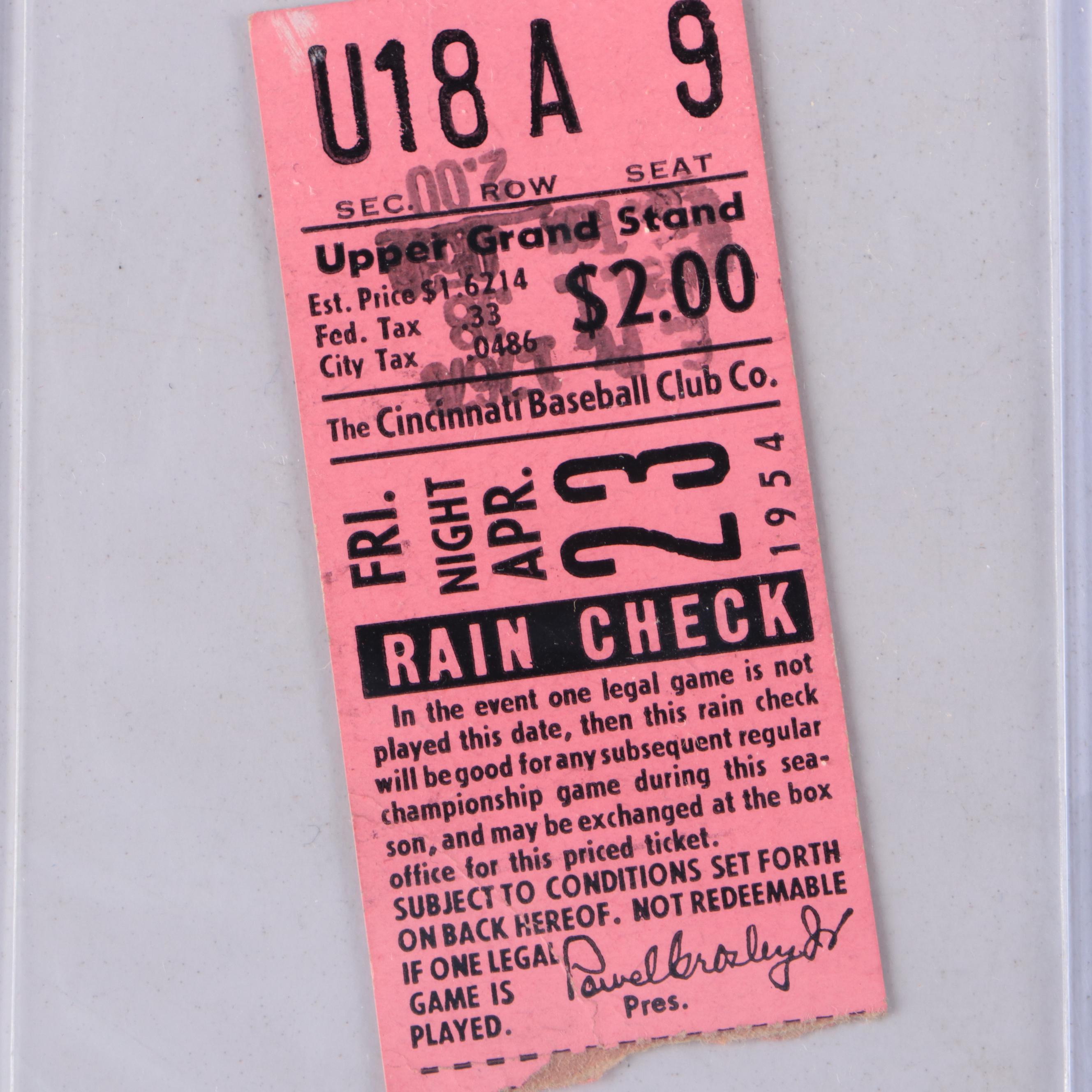 Cincinnati Reds Ticket Stubs, Team Schedules, and More, 1950s–2010s