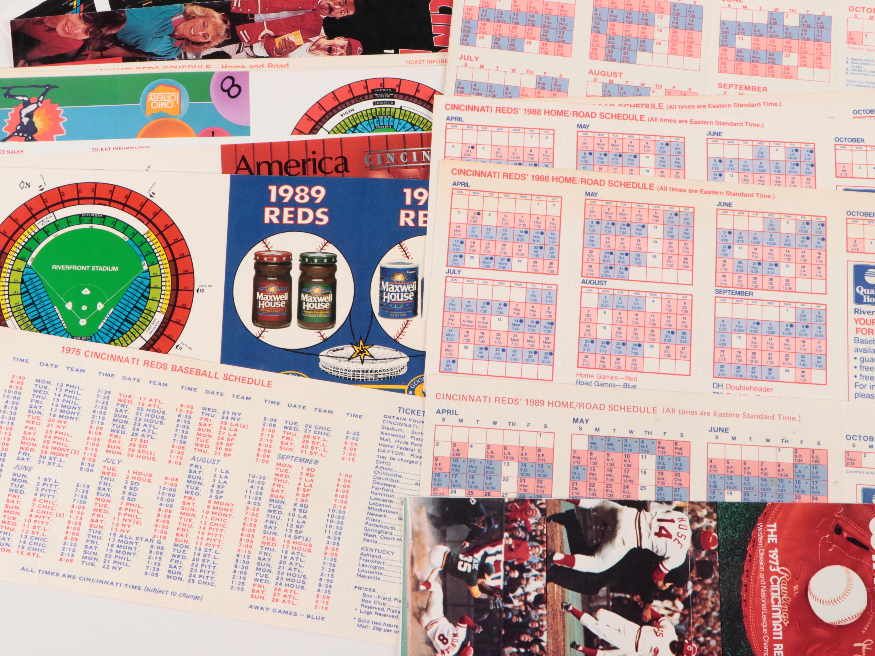 Cincinnati Reds Ticket Stubs, Team Schedules, and More, 1950s–2010s