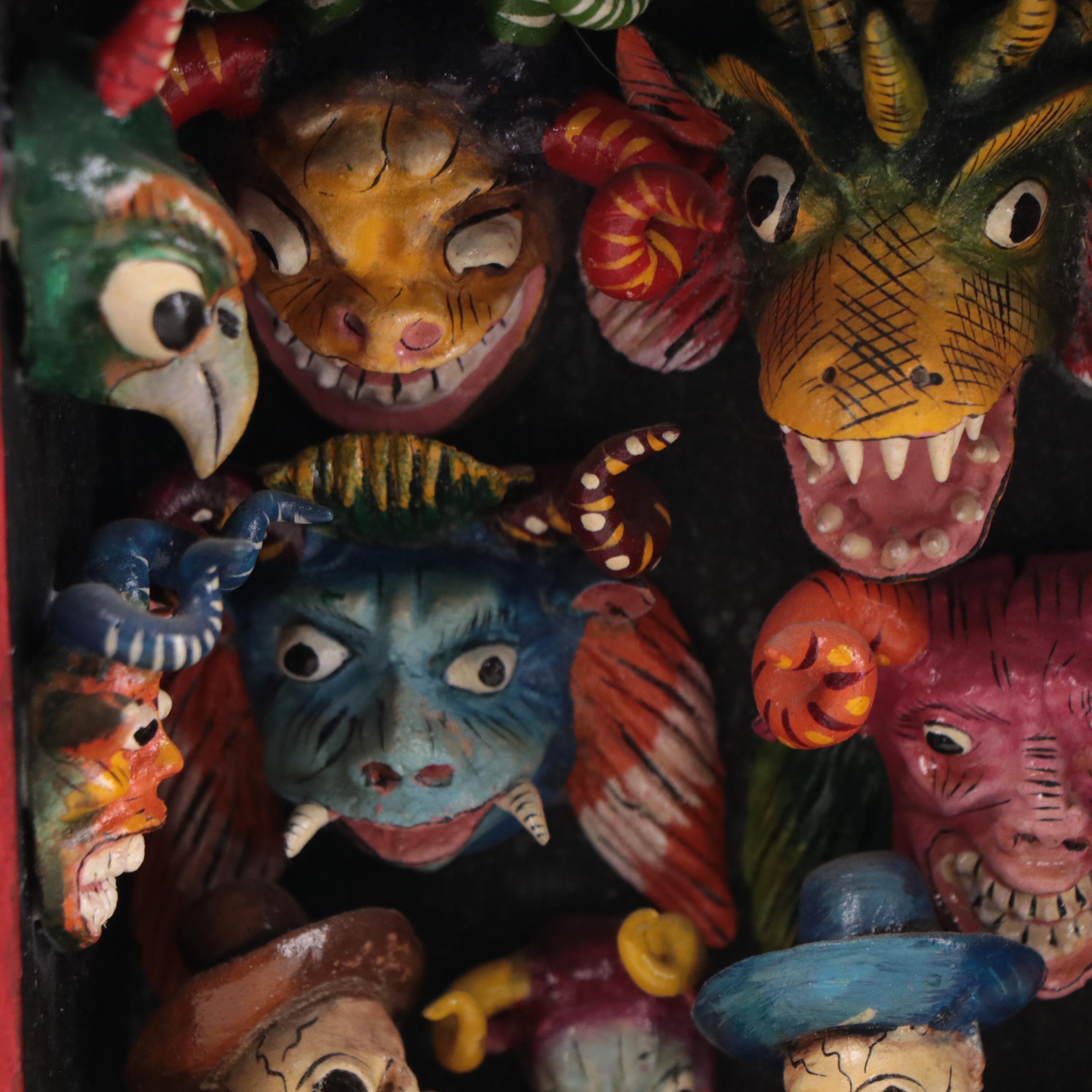 Luis y Julia Folk Art Peruvian Hand-Painted Wood Retablo