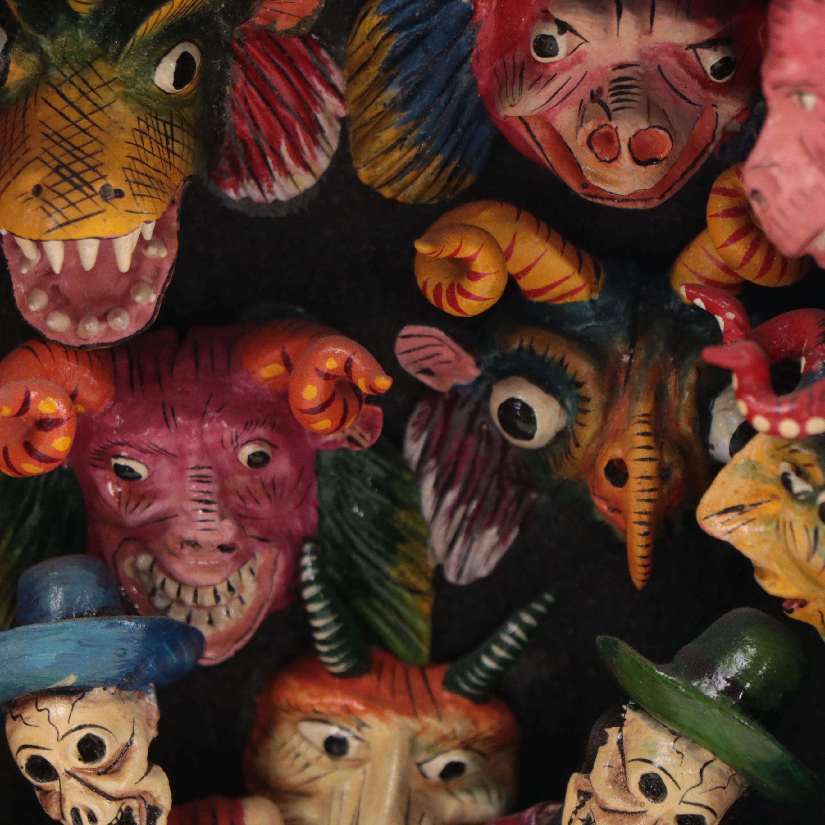 Luis y Julia Folk Art Peruvian Hand-Painted Wood Retablo