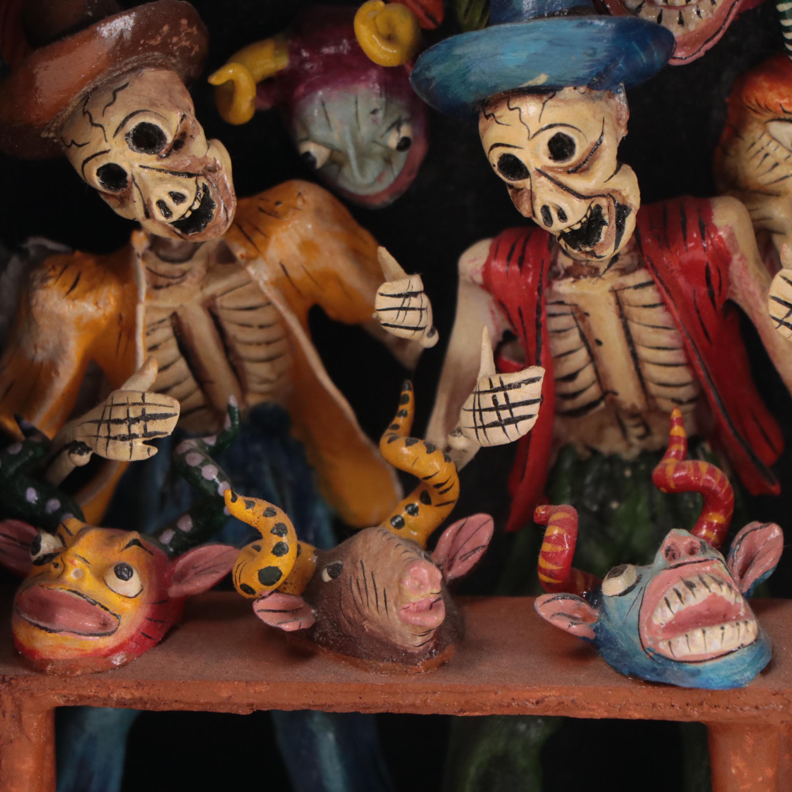 Luis y Julia Folk Art Peruvian Hand-Painted Wood Retablo