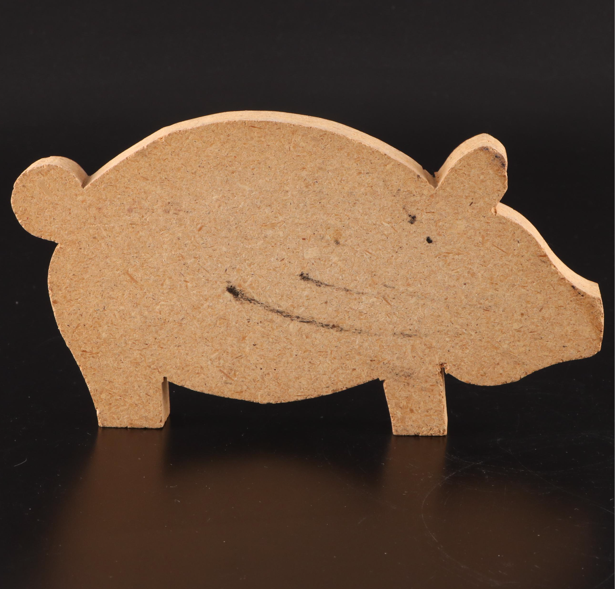 Gustafson's 1 Qt Glass Milk Jug with Laminated Cutout Stacked Pig Decor