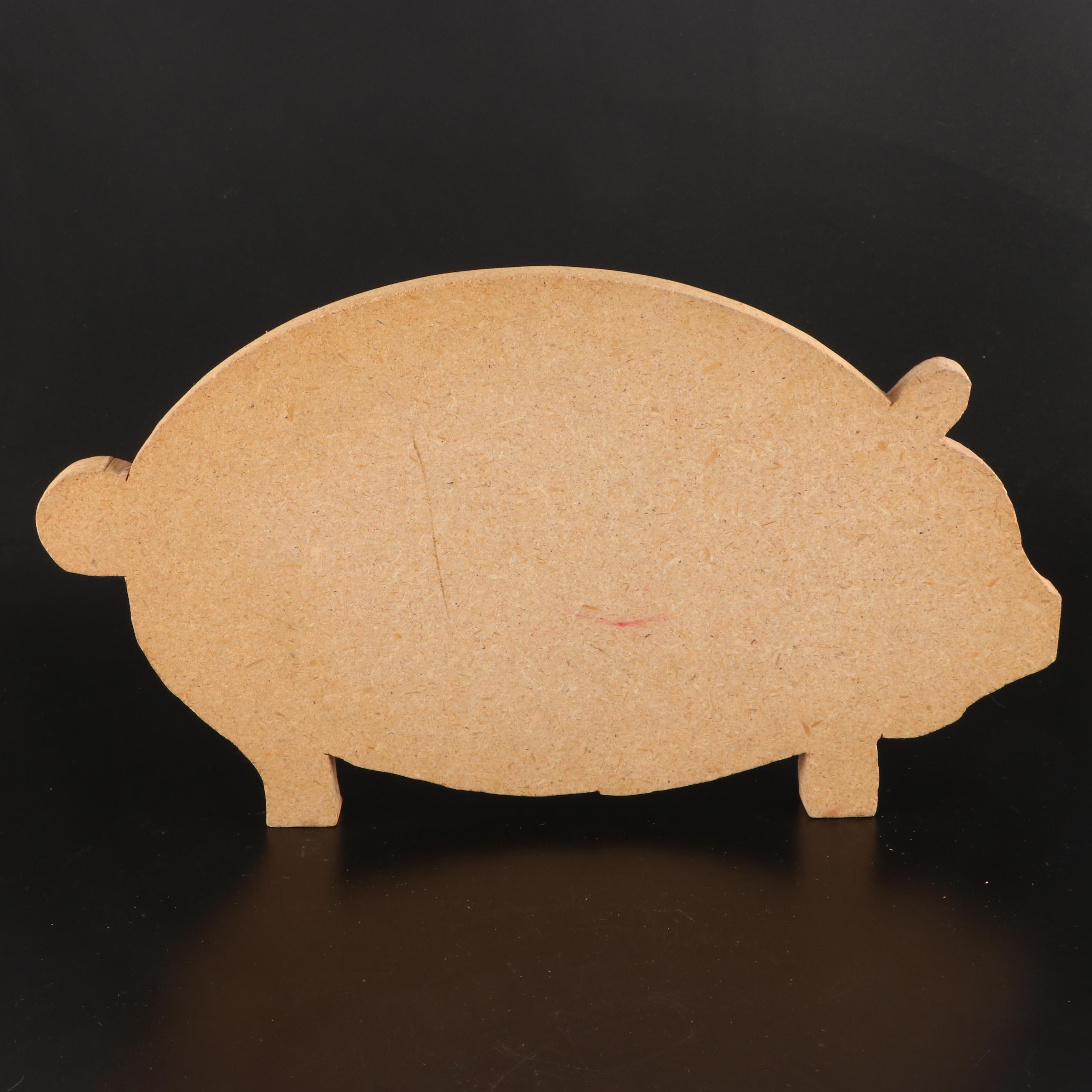 Gustafson's 1 Qt Glass Milk Jug with Laminated Cutout Stacked Pig Decor