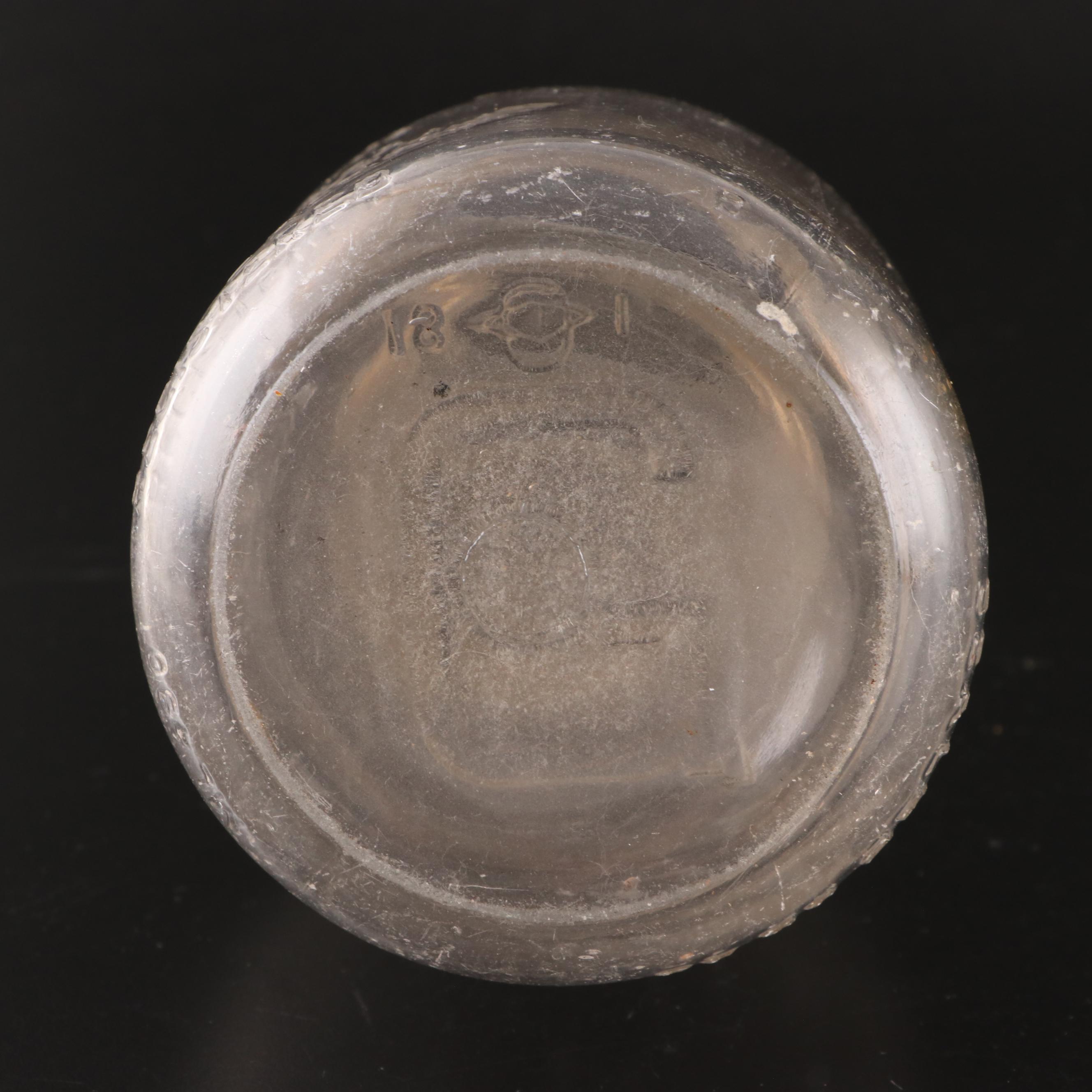 Gustafson's 1 Qt Glass Milk Jug with Laminated Cutout Stacked Pig Decor