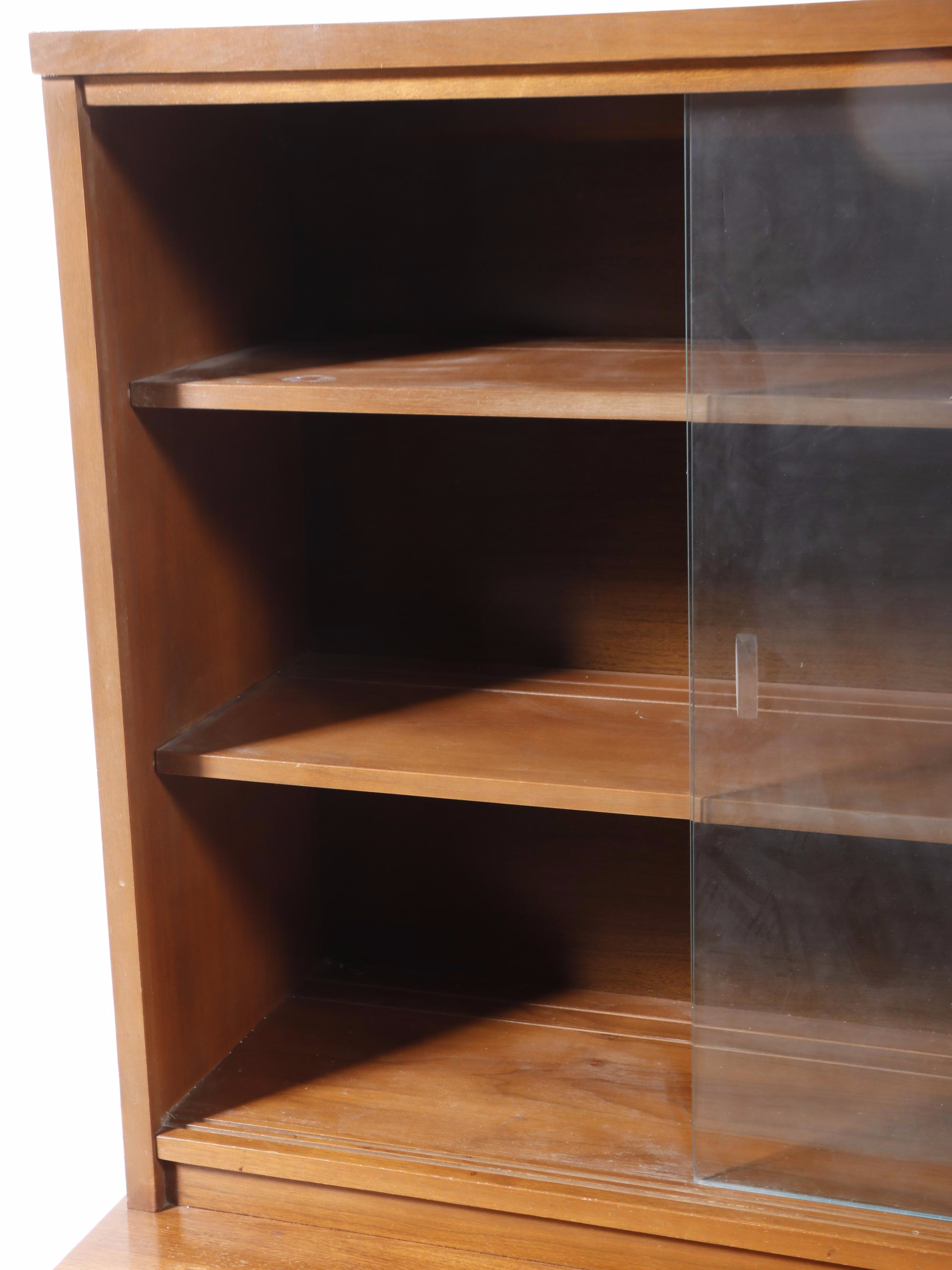 Stanley Mid Century Modern Walnut China Cabinet