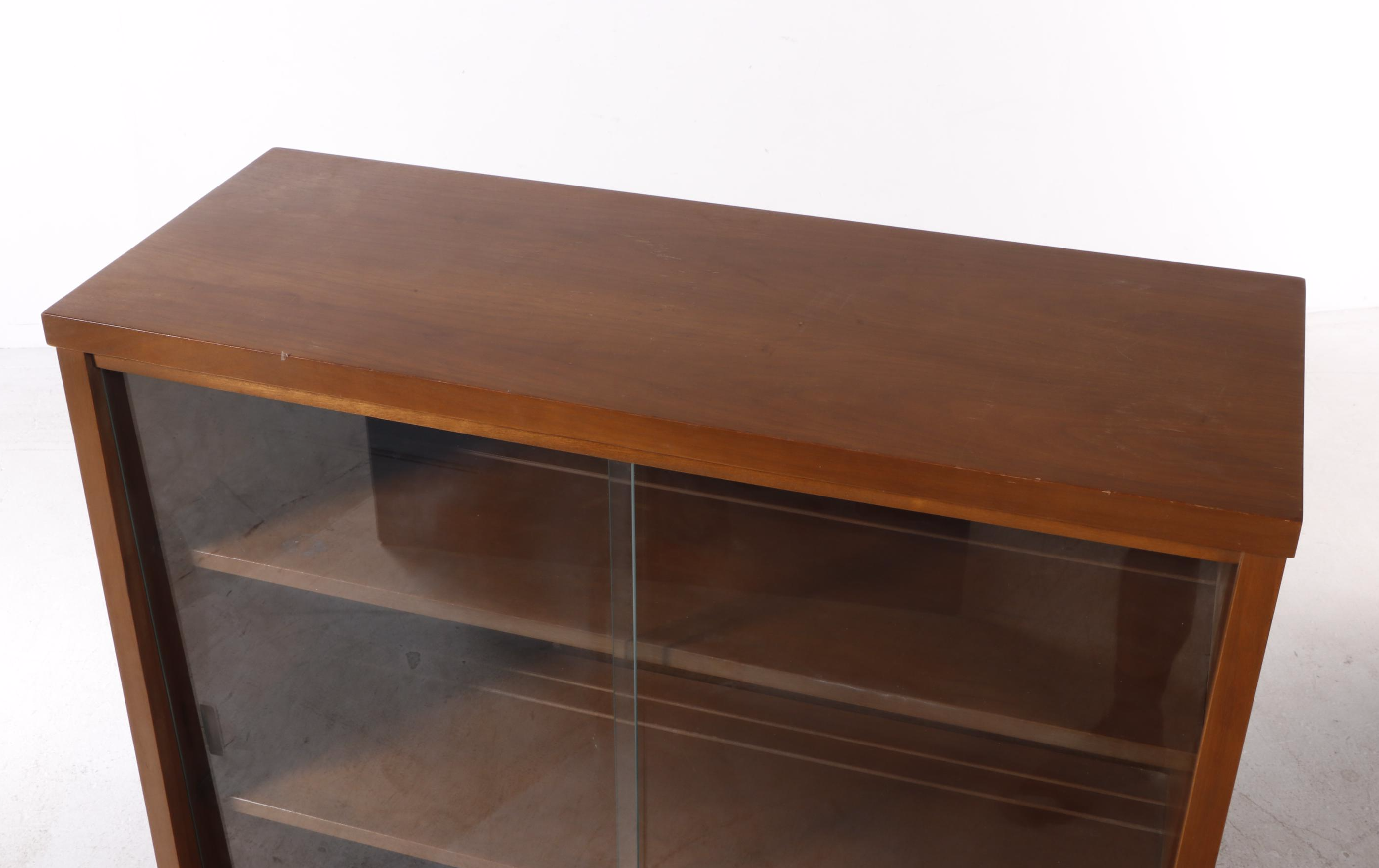 Stanley Mid Century Modern Walnut China Cabinet