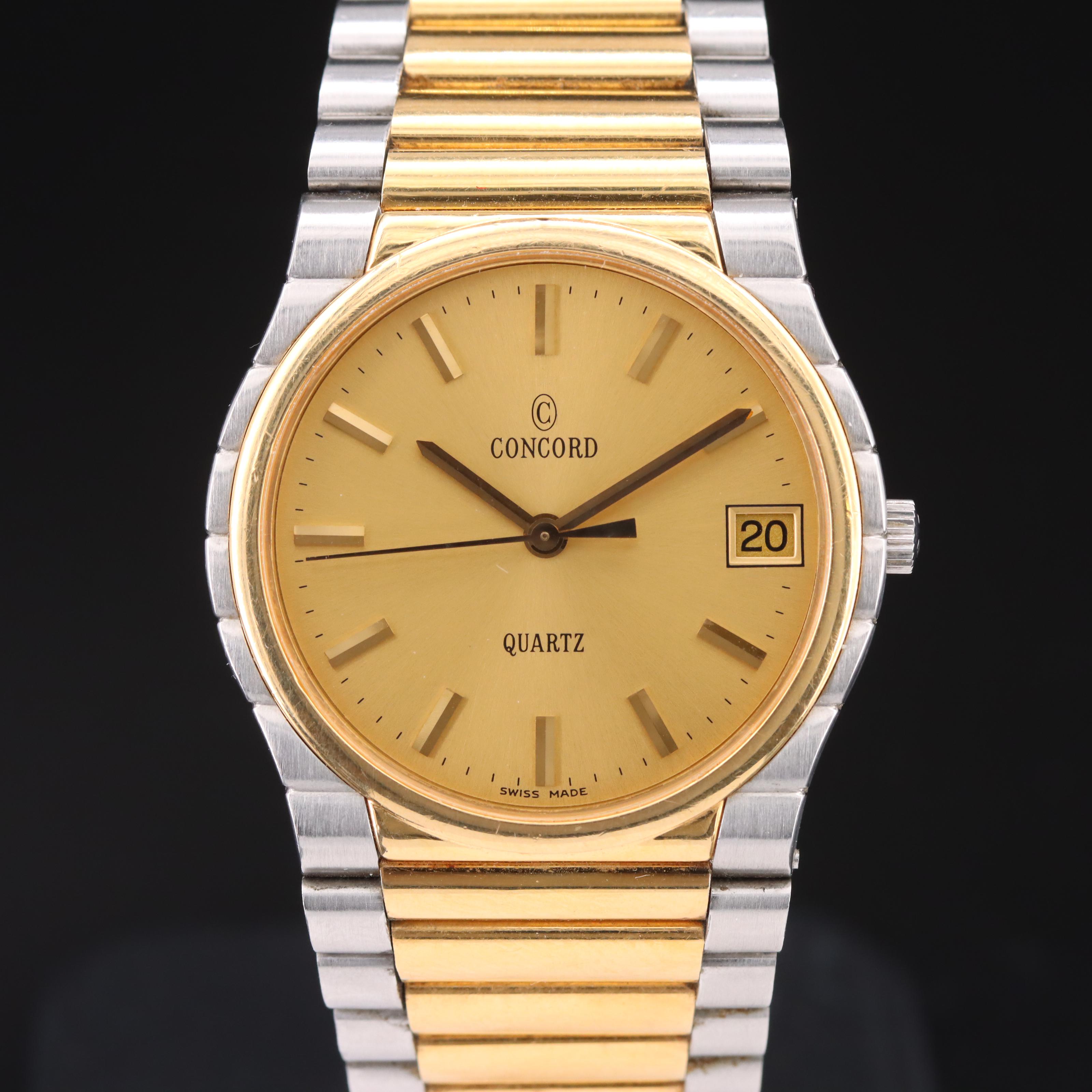 18K and Stainless Steel Concord Quartz Mariner with Date Watch