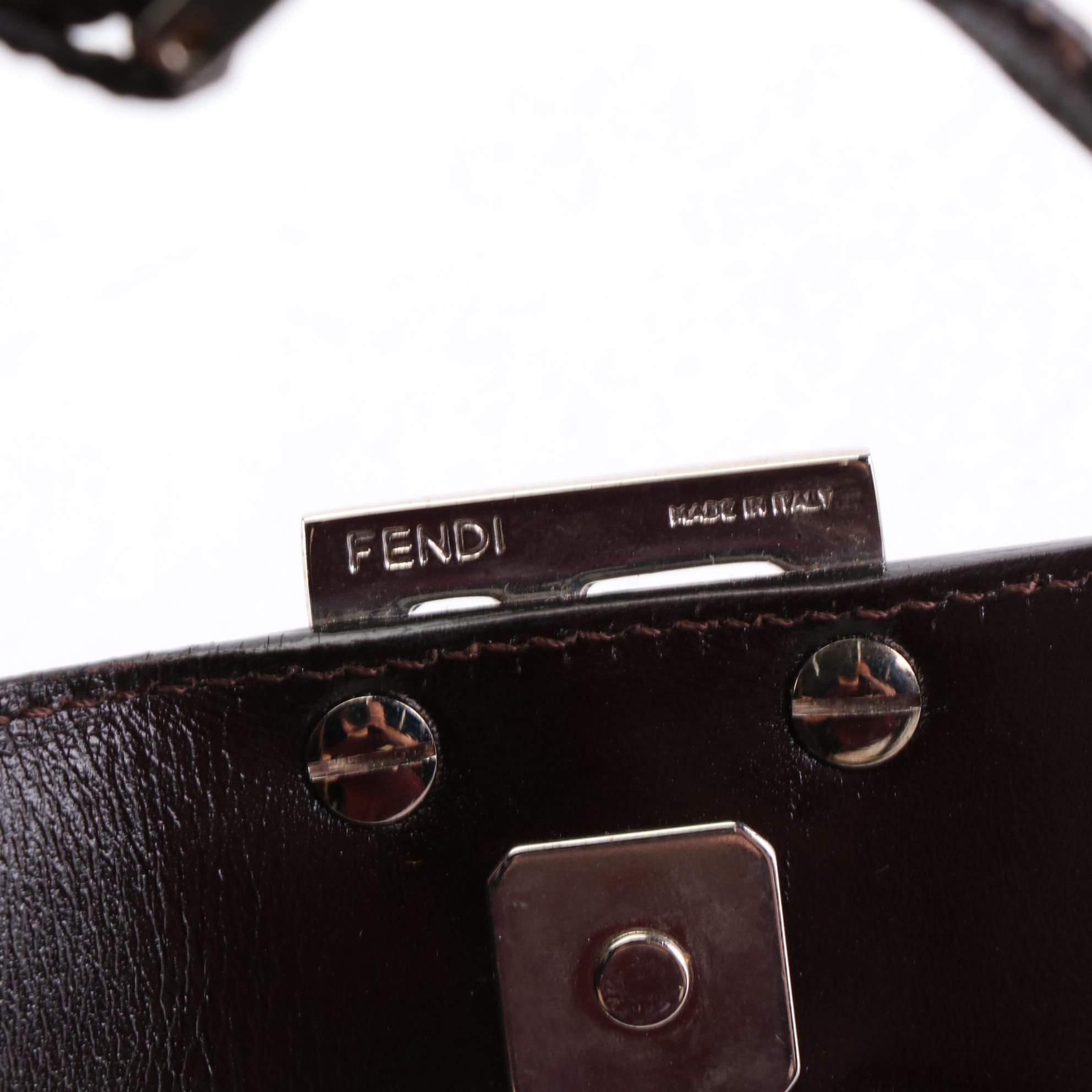 Fendi Mini Croissant Bag in Zucca Canvas and Leather