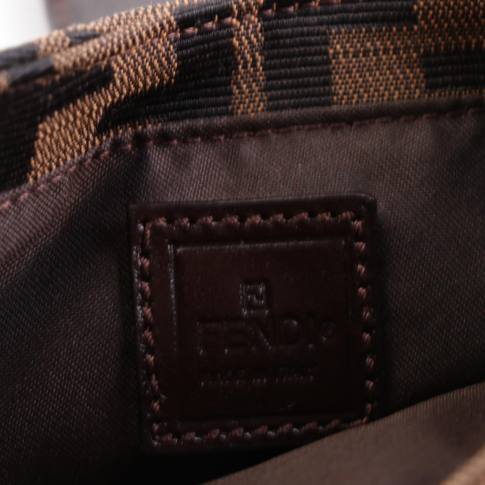 Fendi Mini Croissant Bag in Zucca Canvas and Leather