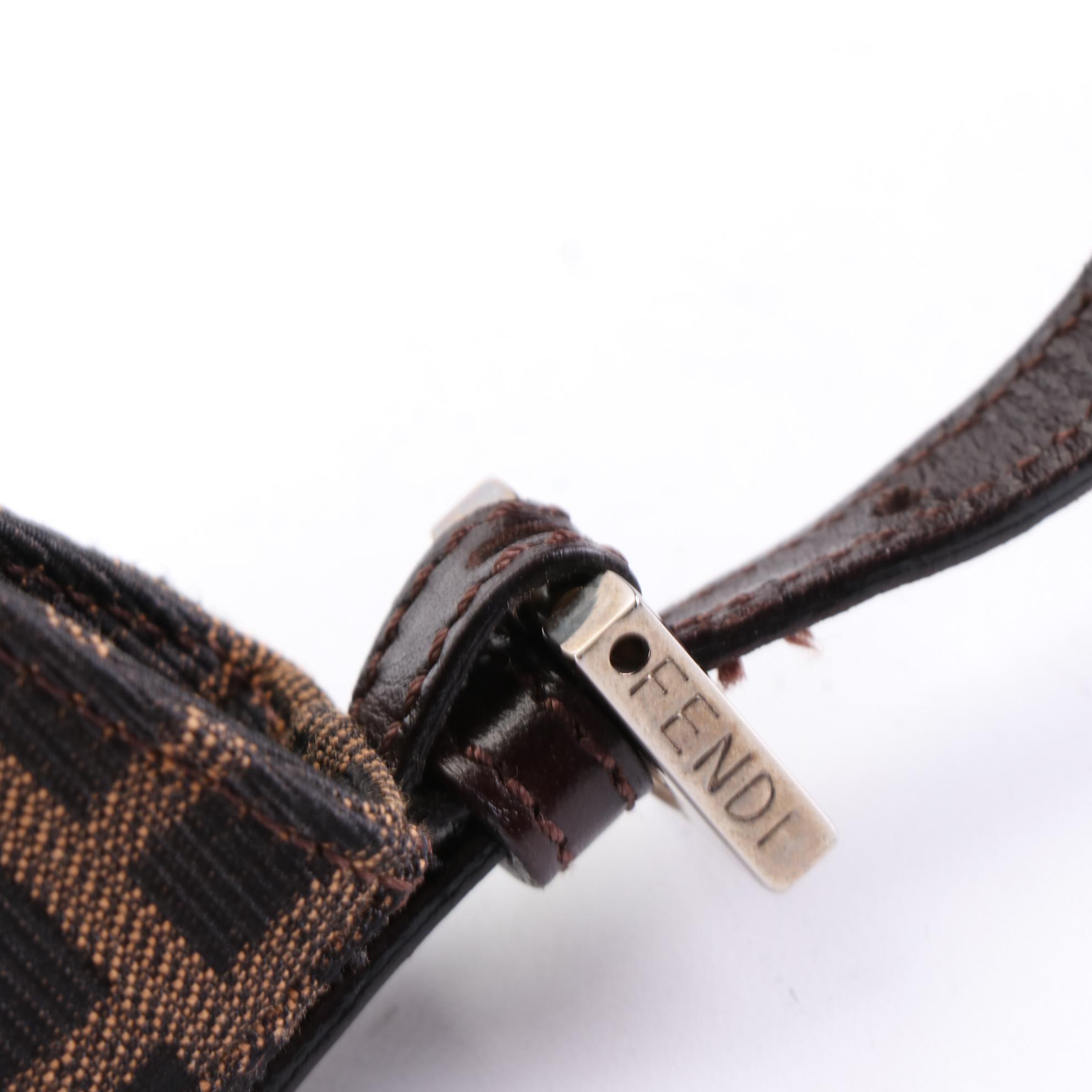 Fendi Mini Croissant Bag in Zucca Canvas and Leather