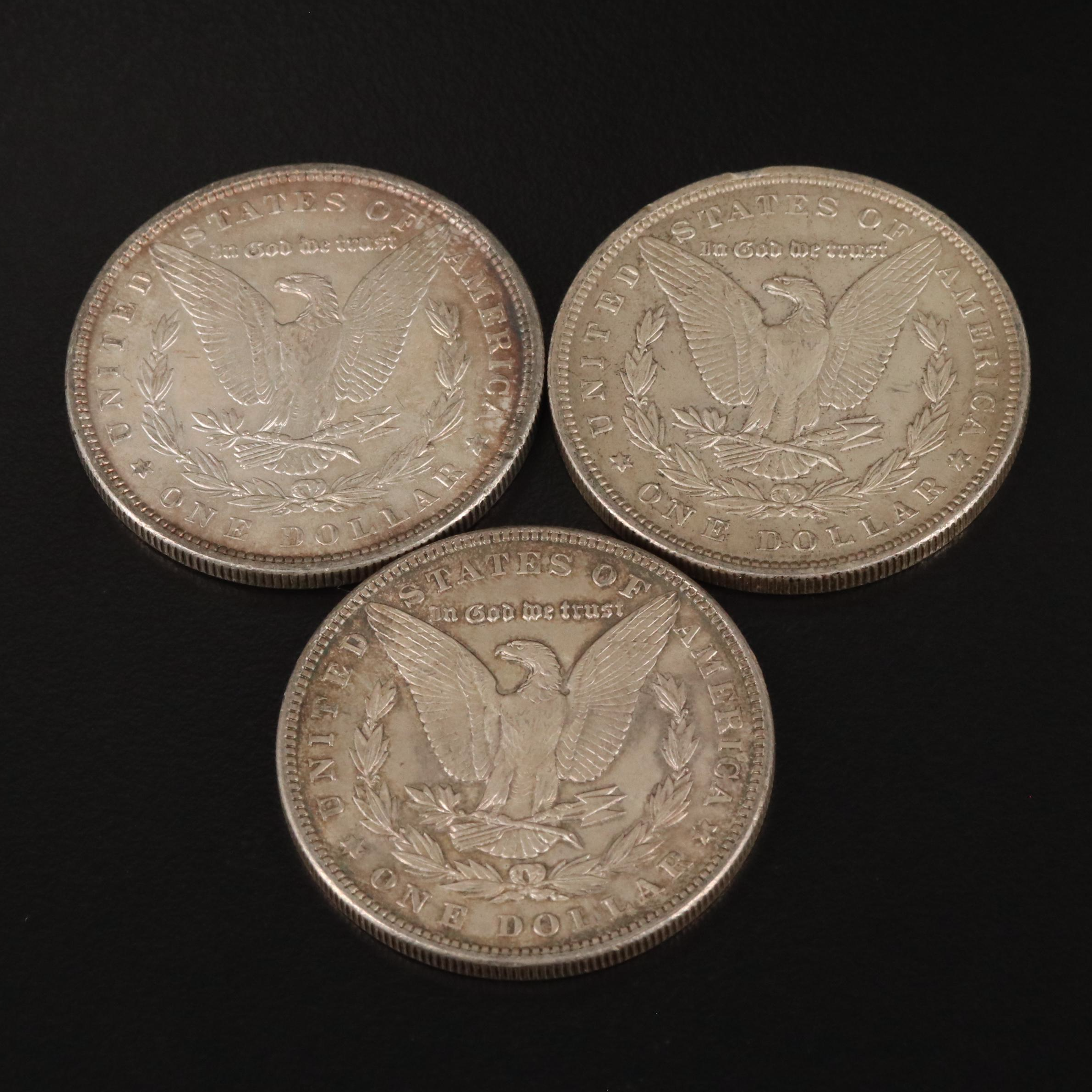 Three Morgan Silver Dollars Including 1879
