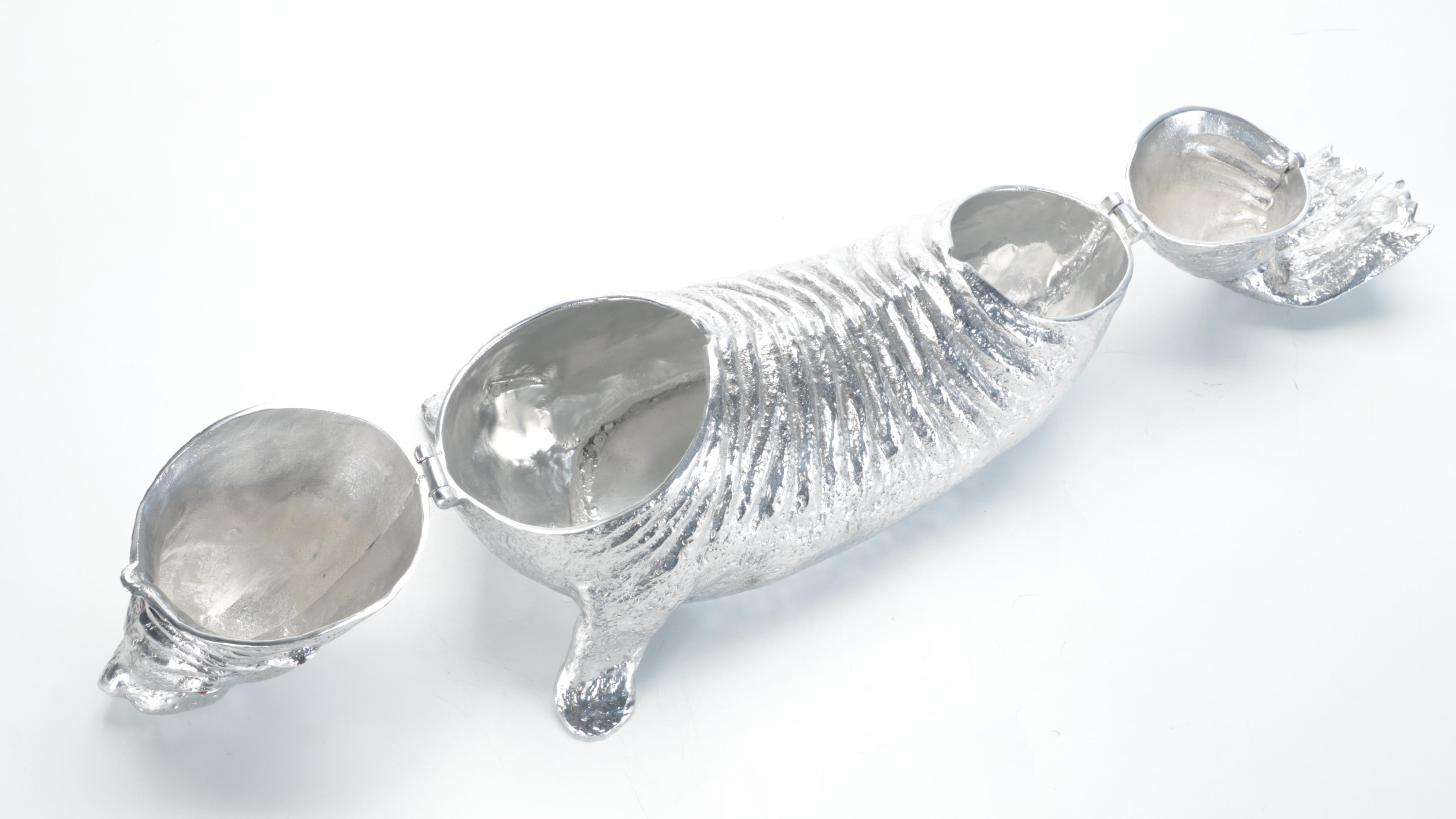 Arthur Court Cast Aluminum Sea Lion Ice Bucket, 2001