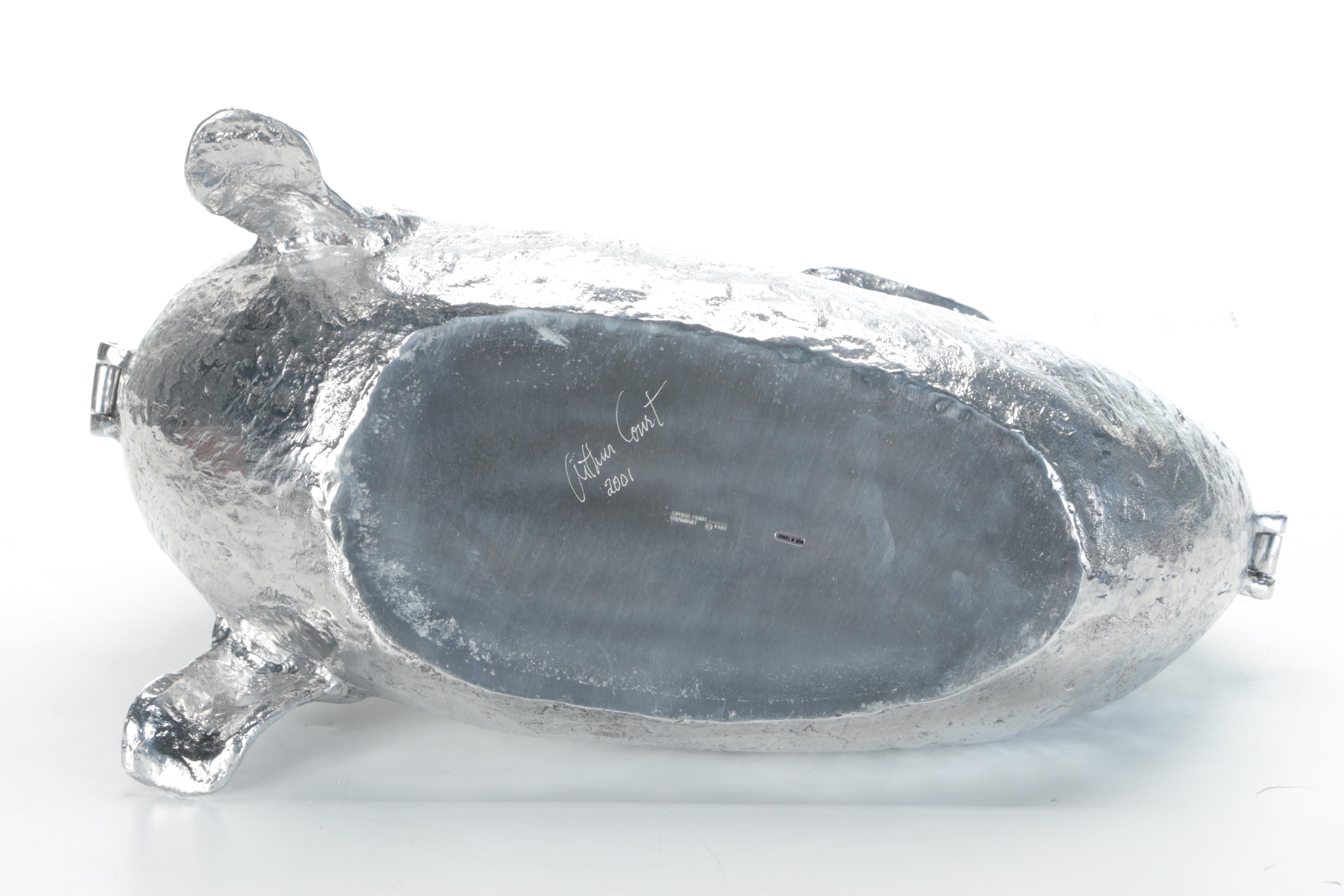 Arthur Court Cast Aluminum Sea Lion Ice Bucket, 2001