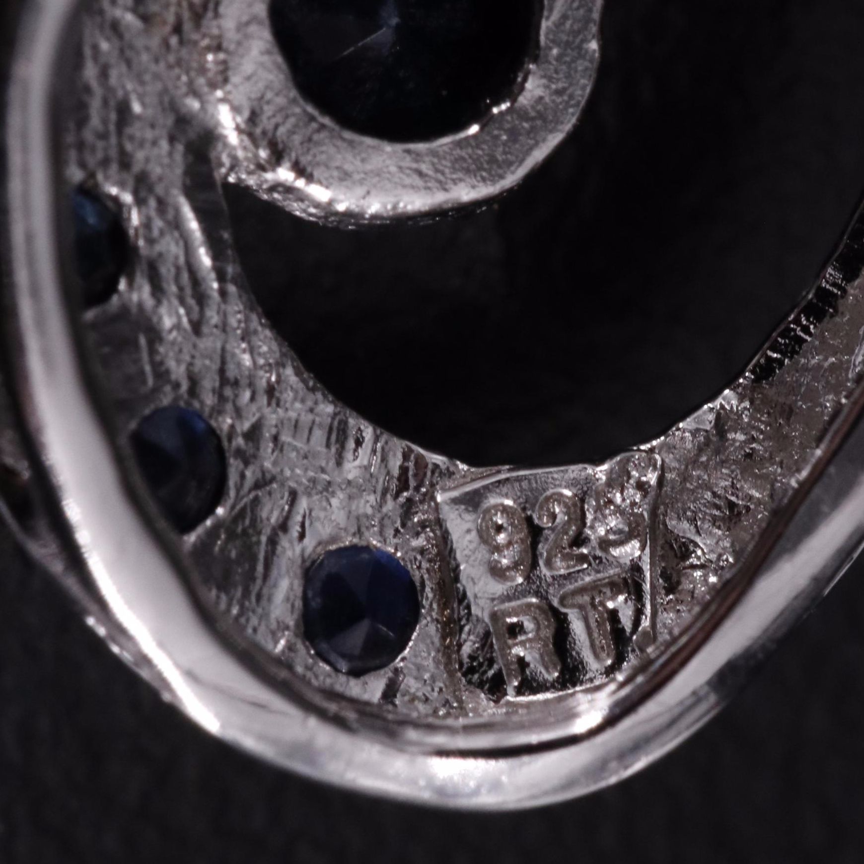 Sterling Sapphire Slide Pendant Necklace