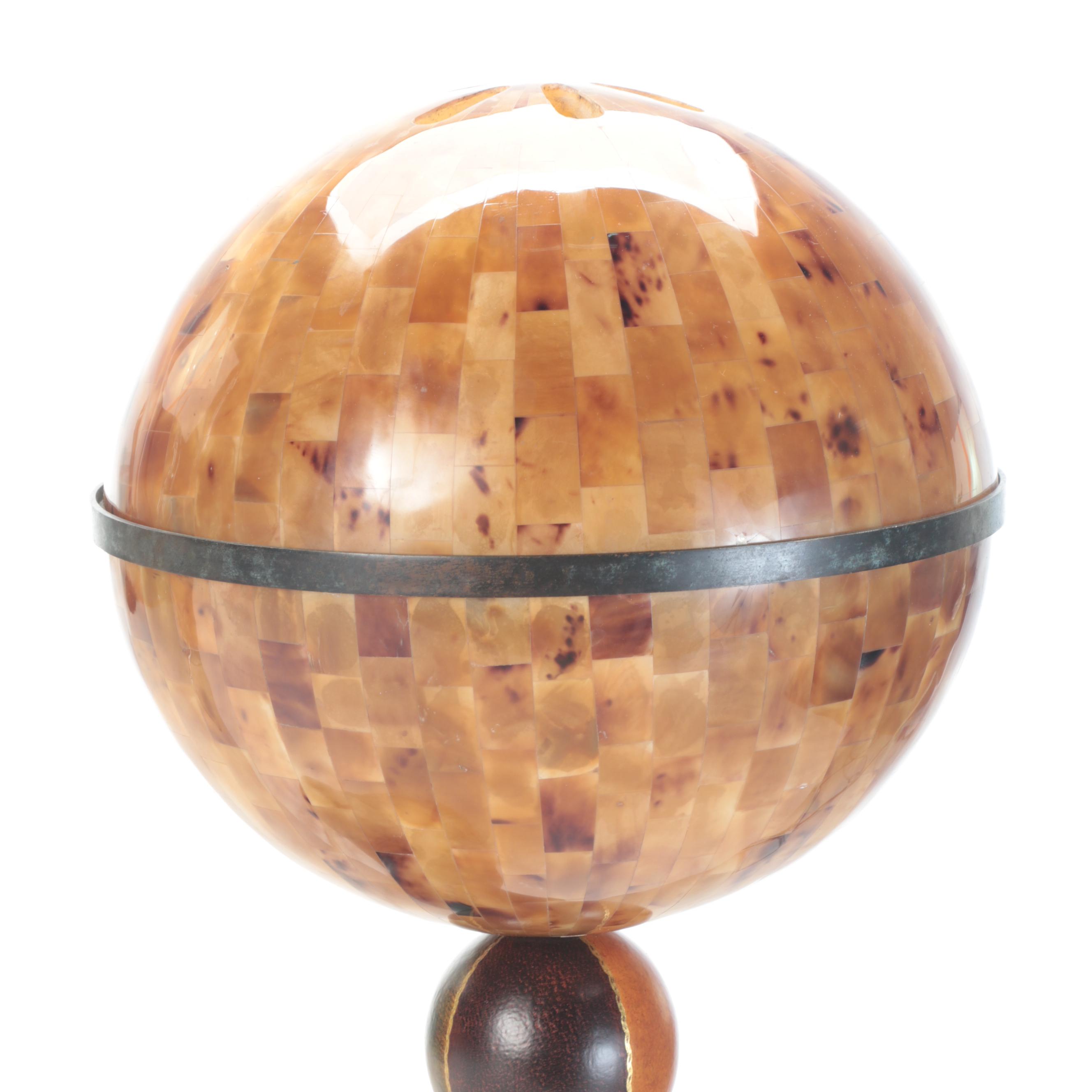 Maitland-Smith Patinated Bronze and Tessellated Shell Seal Table Lamp